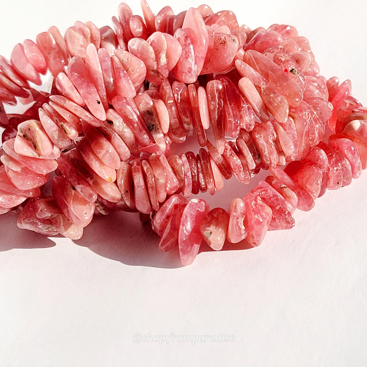 Rhodochrosite Chip Bracelet: Love & Compassion