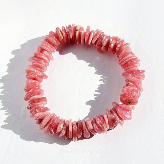 Rhodochrosite Chip Bracelet: Love & Compassion
