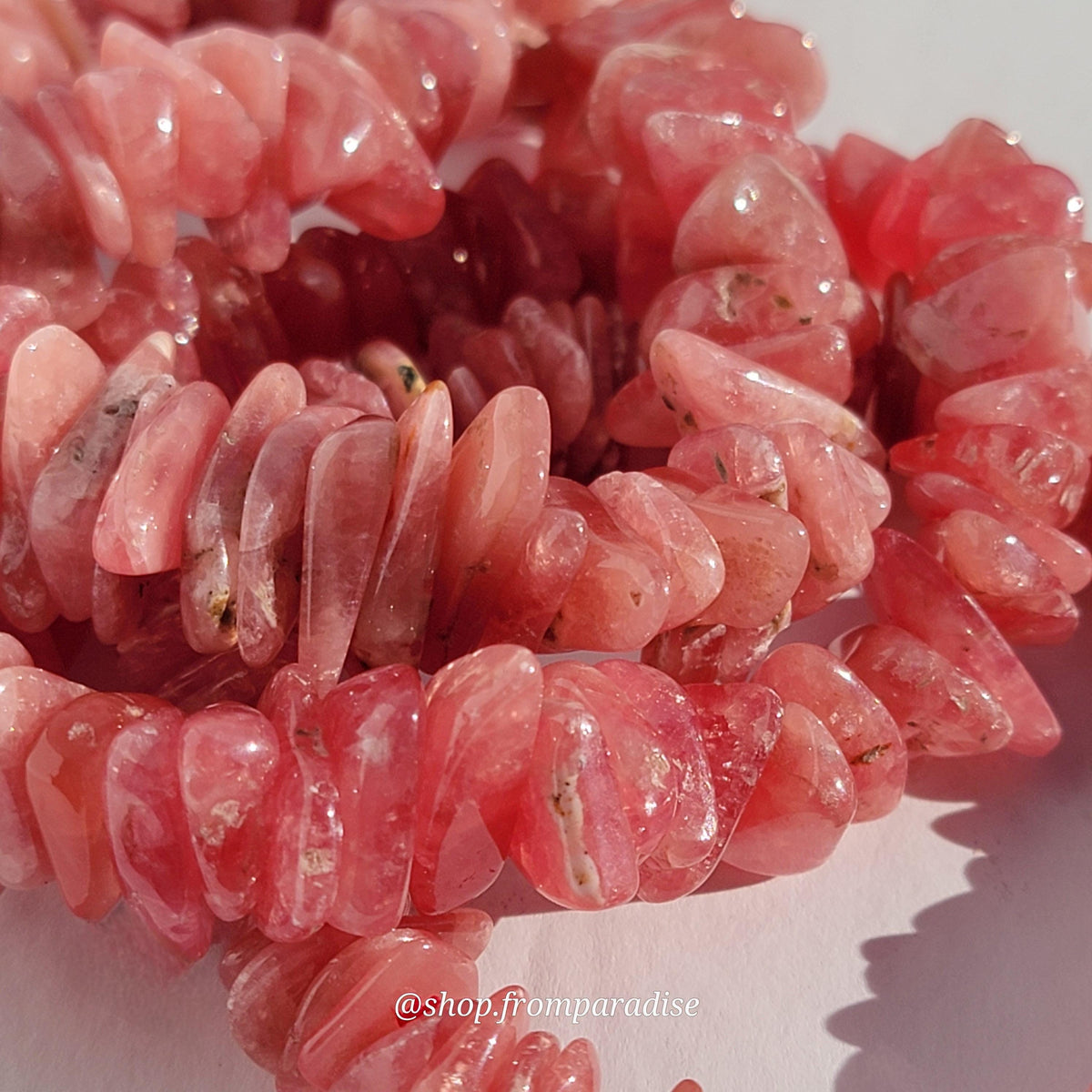 Rhodochrosite Chip Bracelet: Love & Compassion