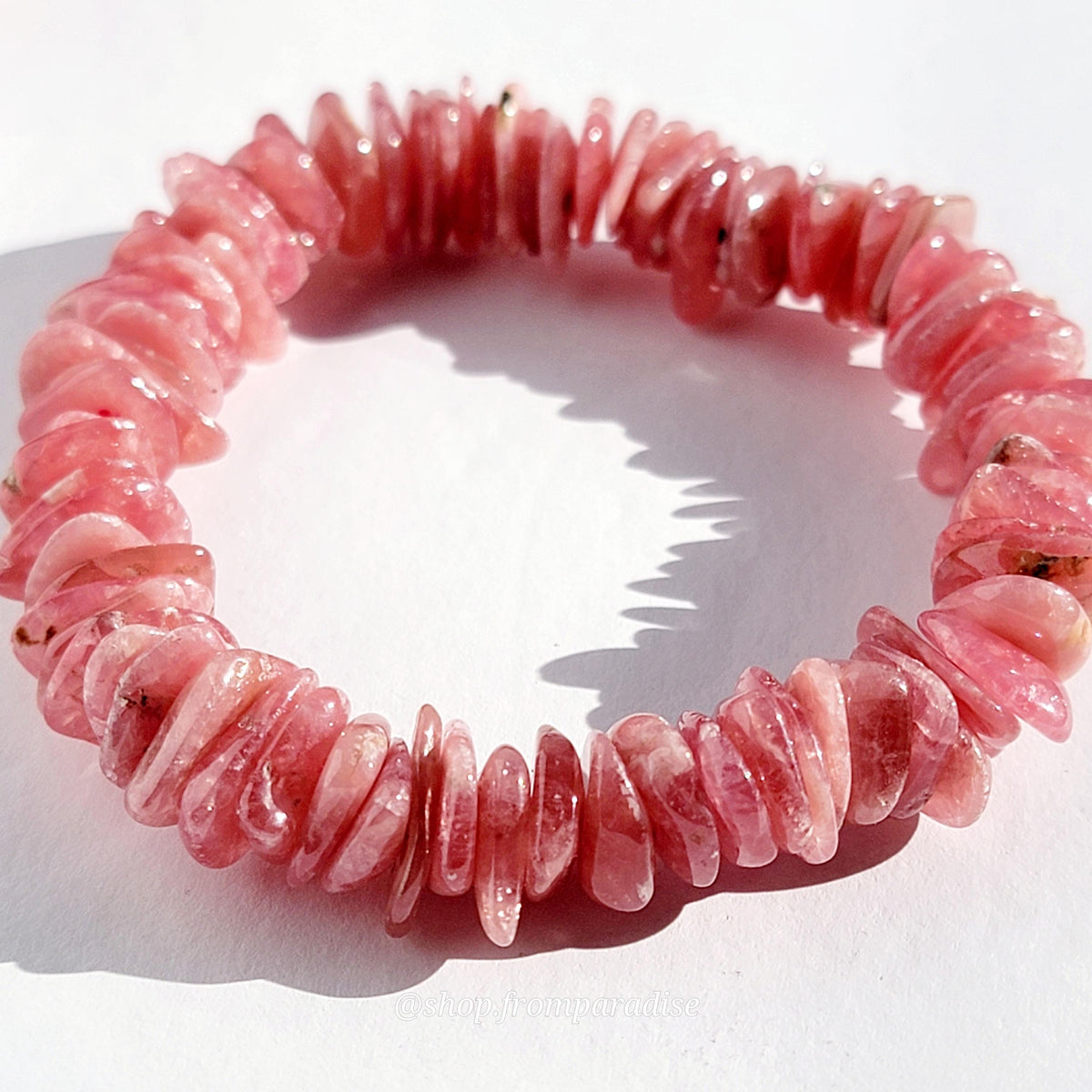 Rhodochrosite Chip Bracelet: Love & Compassion