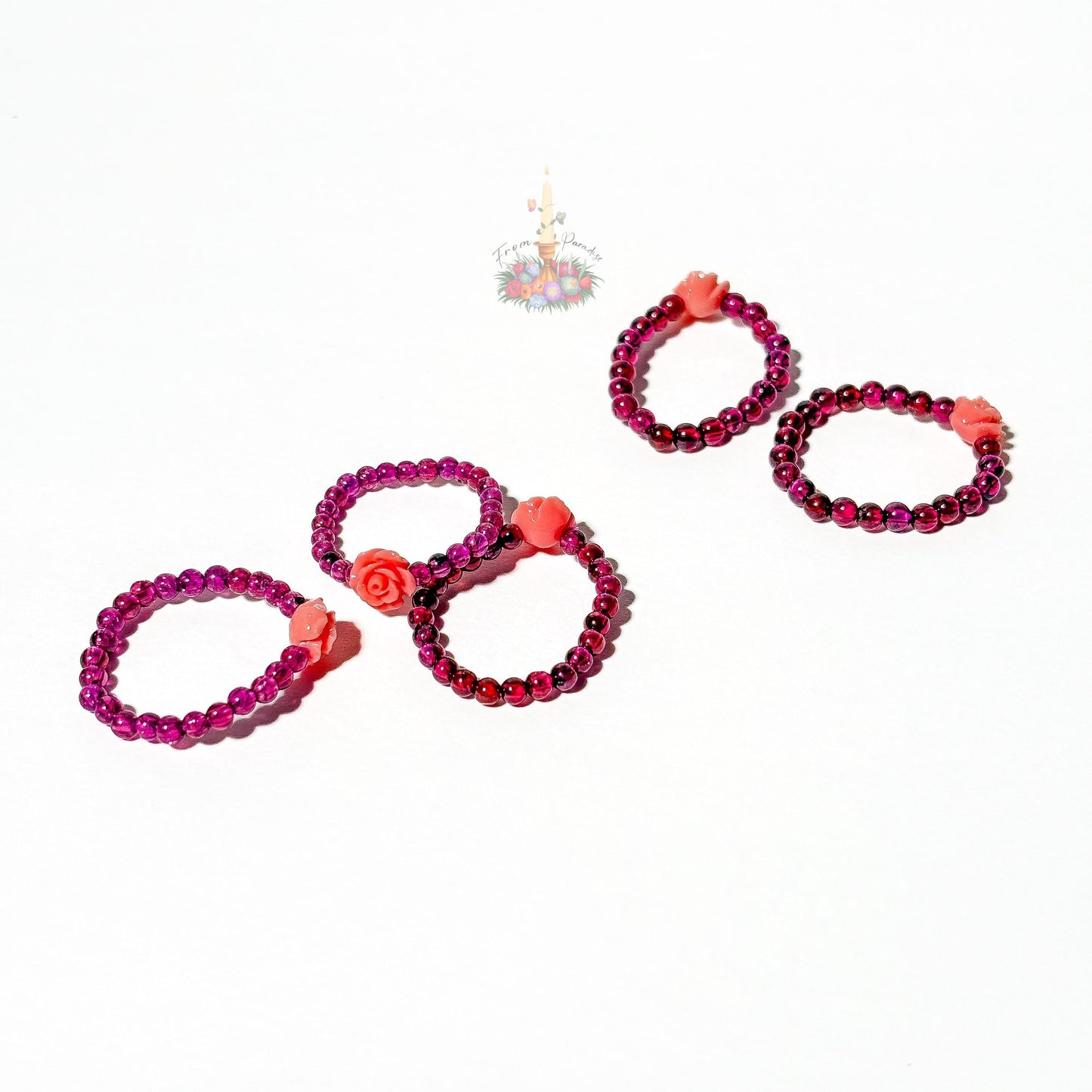 Purple Garnet Beaded Ring