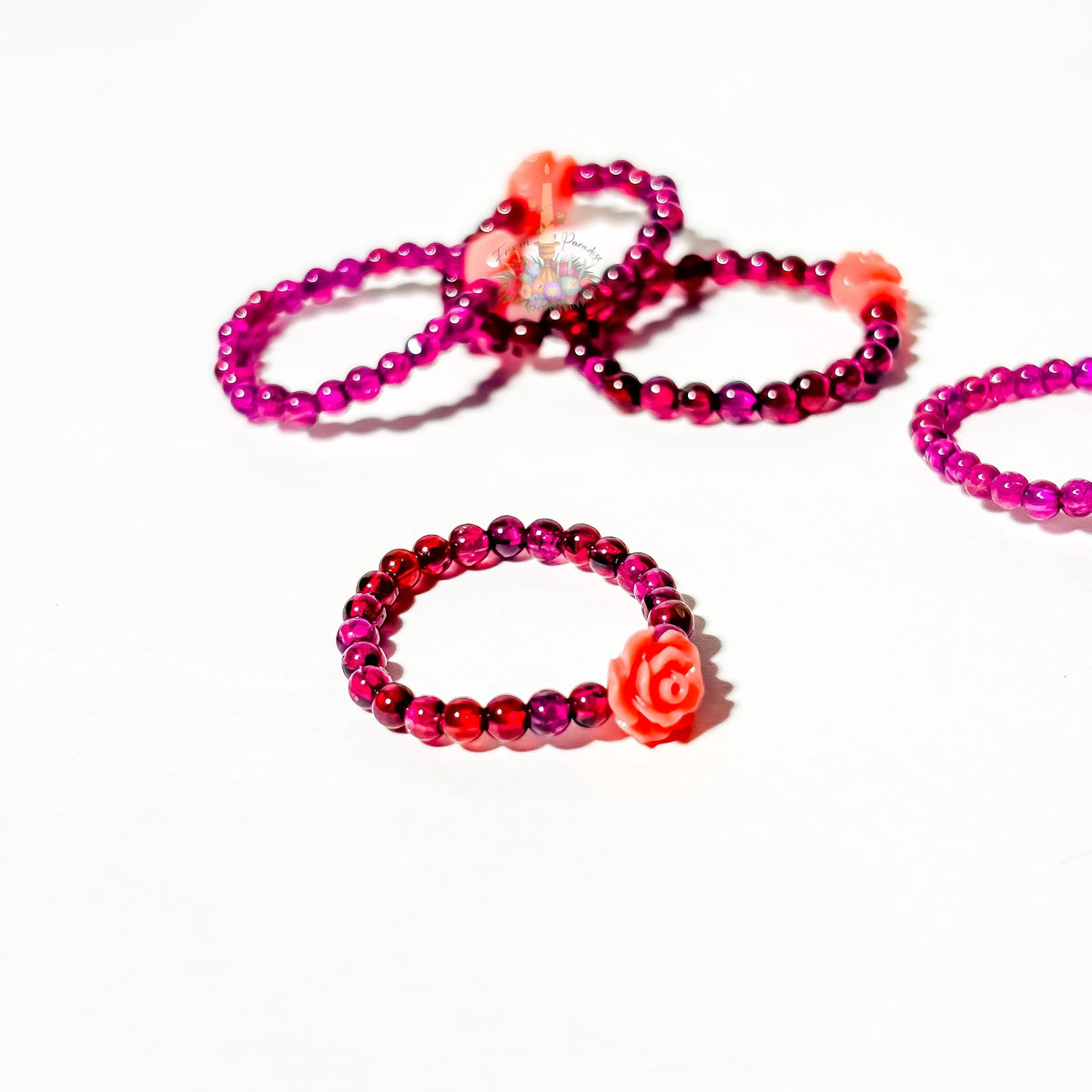 Purple Garnet Beaded Ring