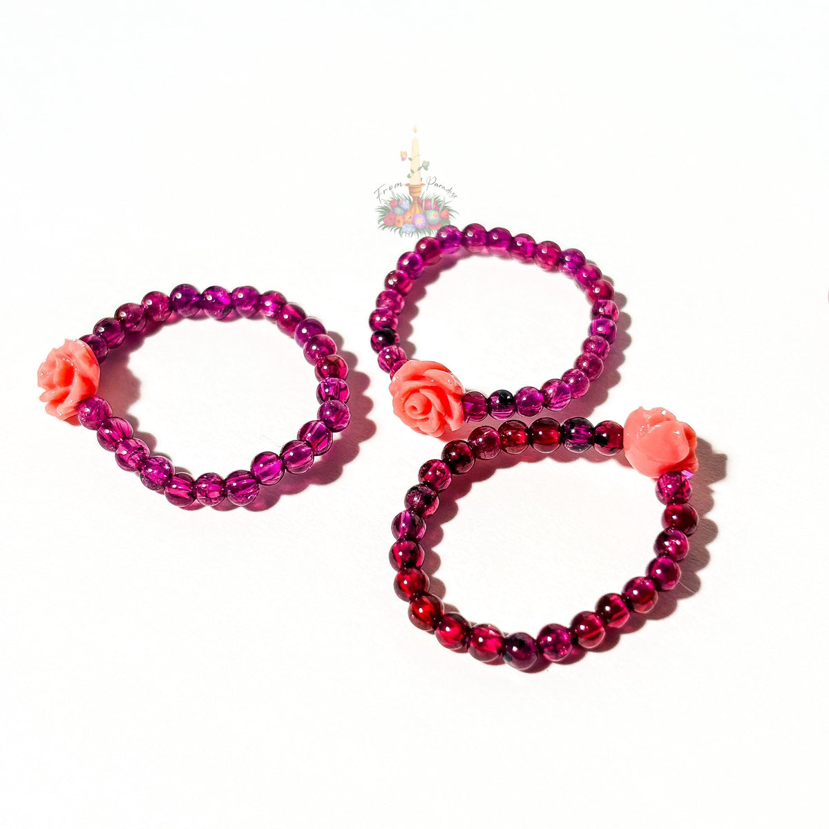 Purple Garnet Beaded Ring