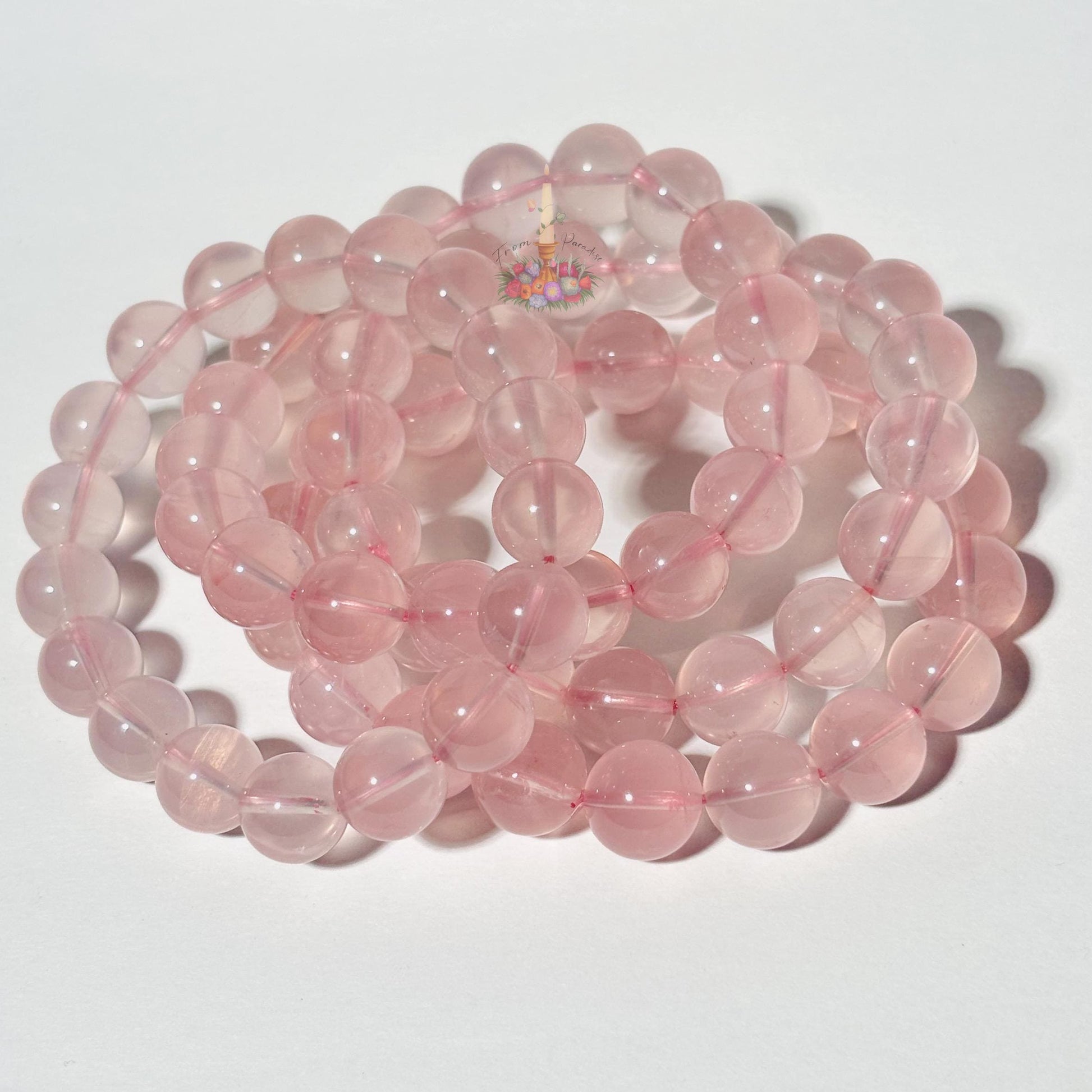 Mozambique Rose Quartz Crystal Stretch Bracelet: Stone for Love