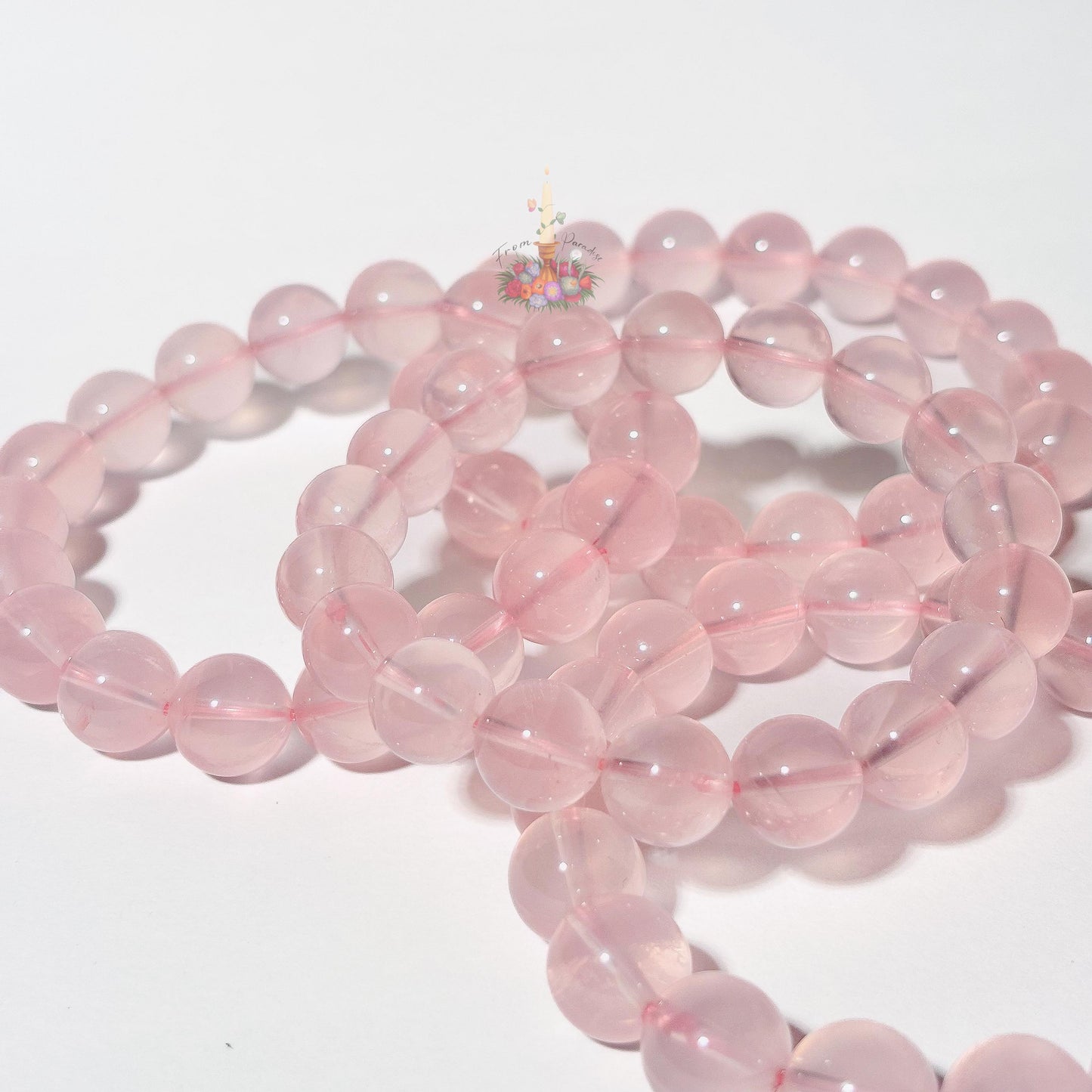 Mozambique Rose Quartz Crystal Stretch Bracelet: Stone for Love