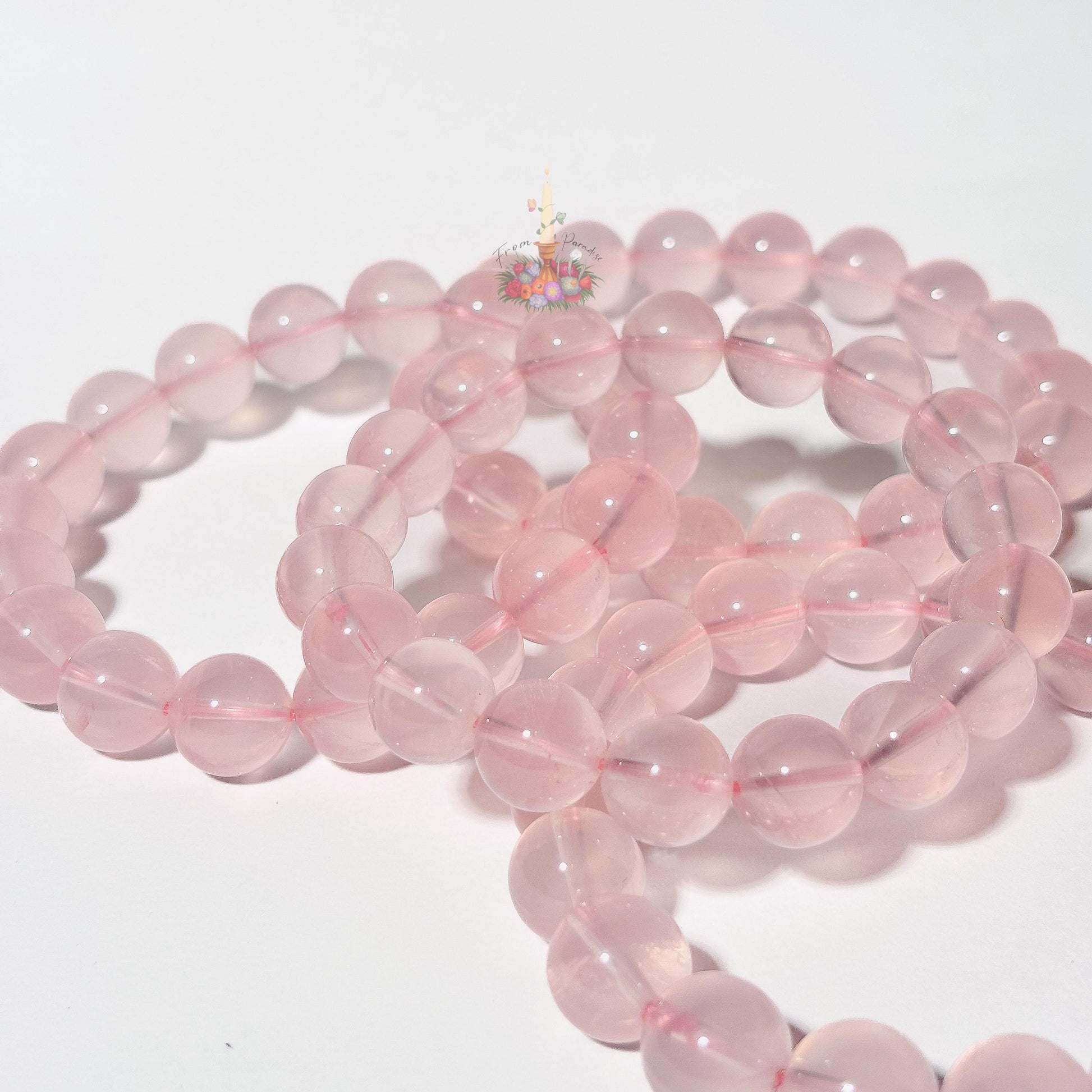 Mozambique Rose Quartz Crystal Stretch Bracelet: Stone for Love