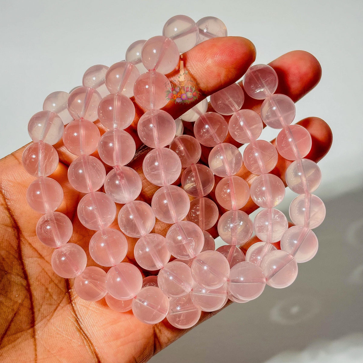 Mozambique Rose Quartz Crystal Stretch Bracelet: Stone for Love