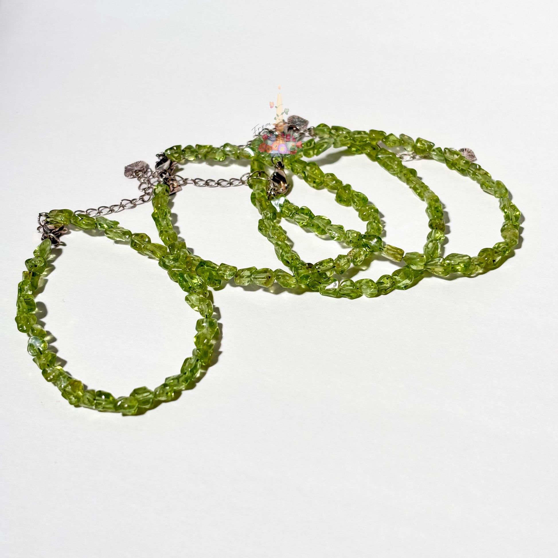 Peridot Adjustable Crystal Chip Bracelet