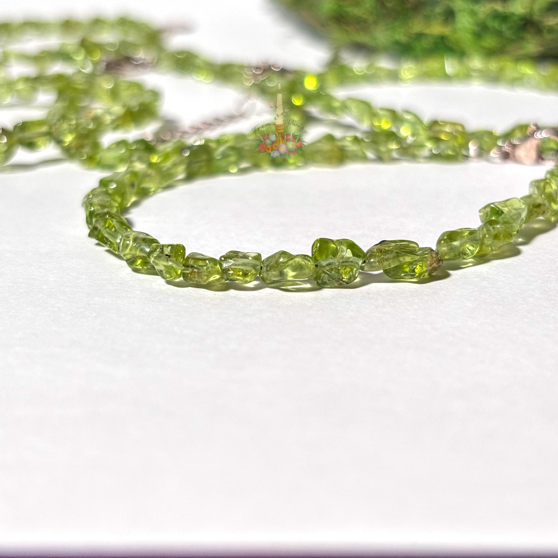 Peridot Adjustable Crystal Chip Bracelet