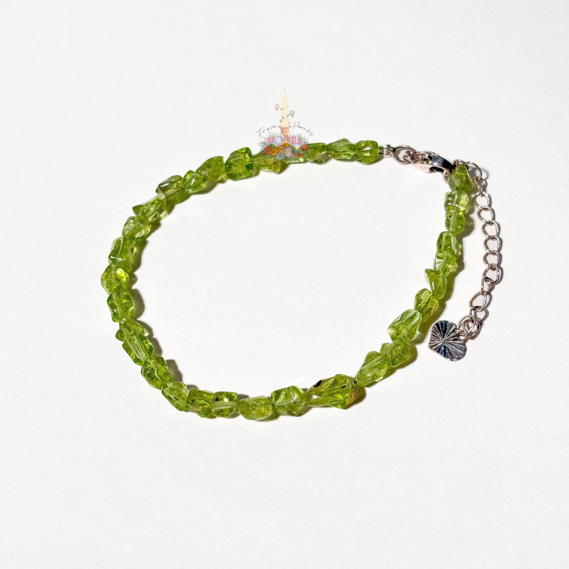Peridot Adjustable Crystal Chip Bracelet