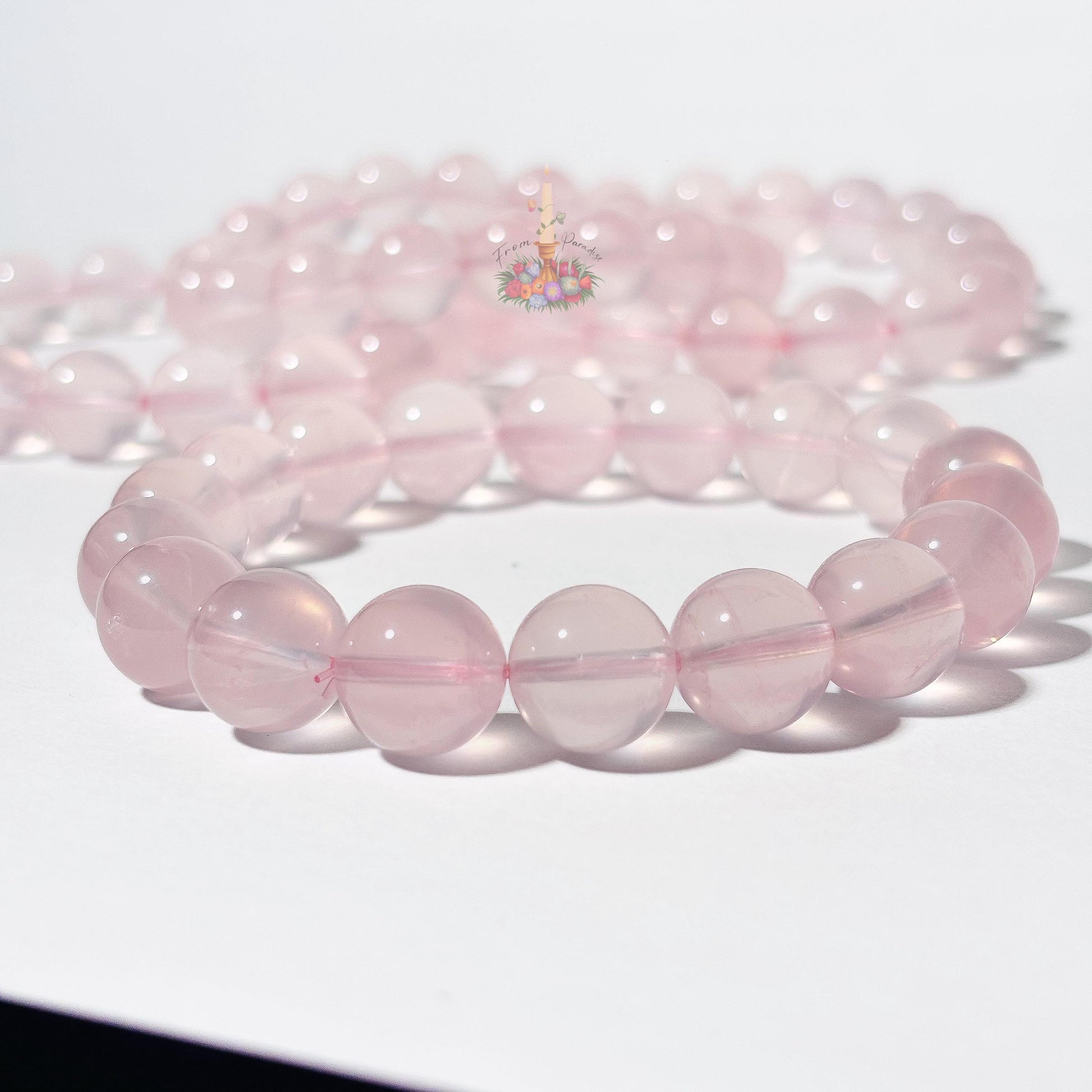 Mozambique Rose Quartz Crystal Stretch Bracelet: Stone for Love