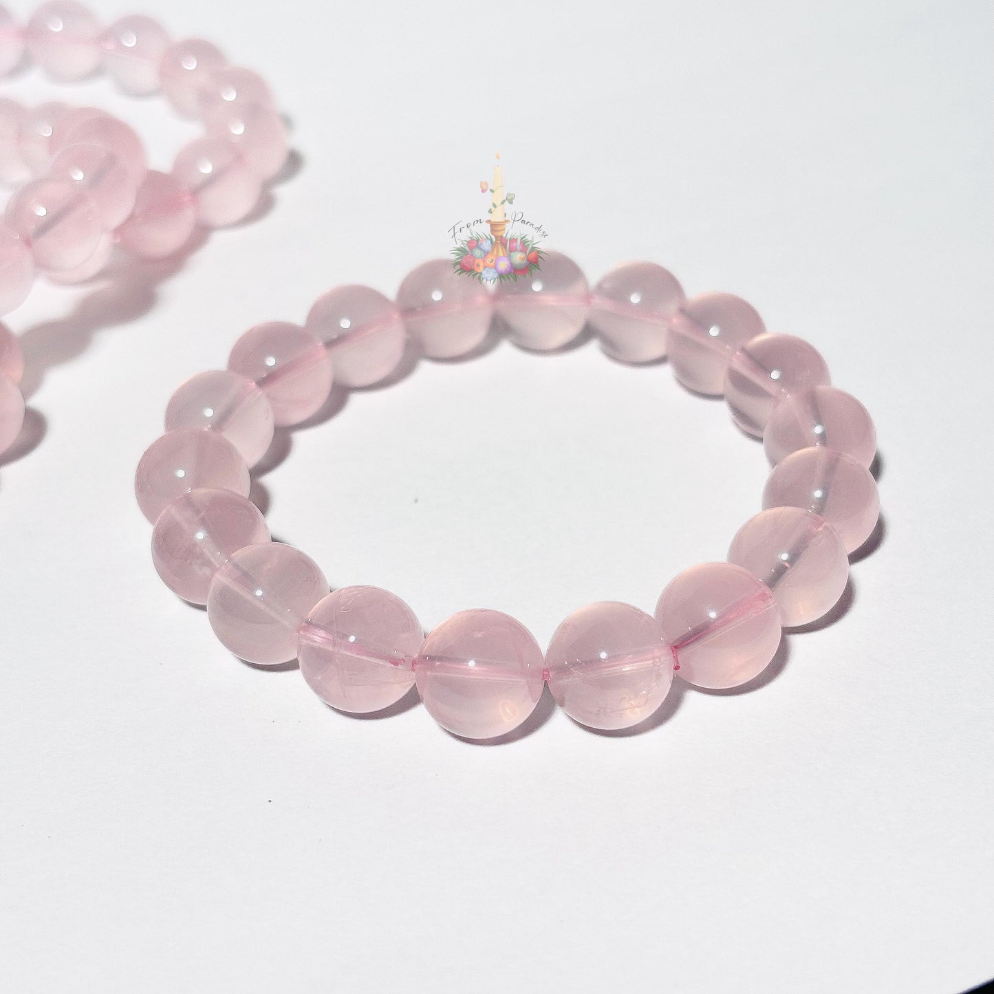 Mozambique Rose Quartz Crystal Stretch Bracelet: Stone for Love