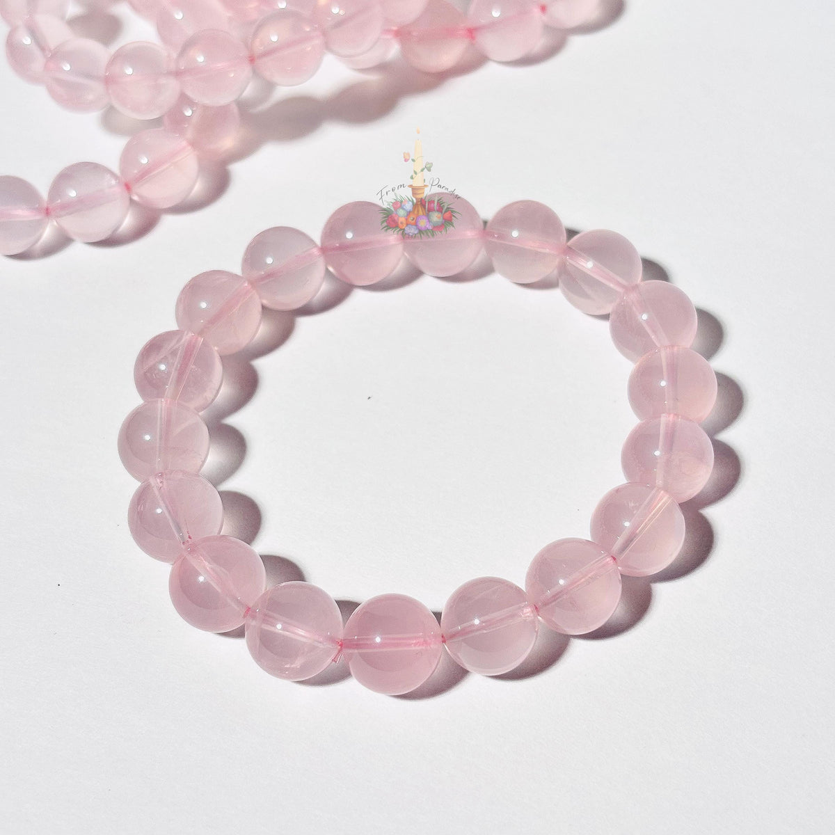 Mozambique Rose Quartz Crystal Stretch Bracelet: Stone for Love
