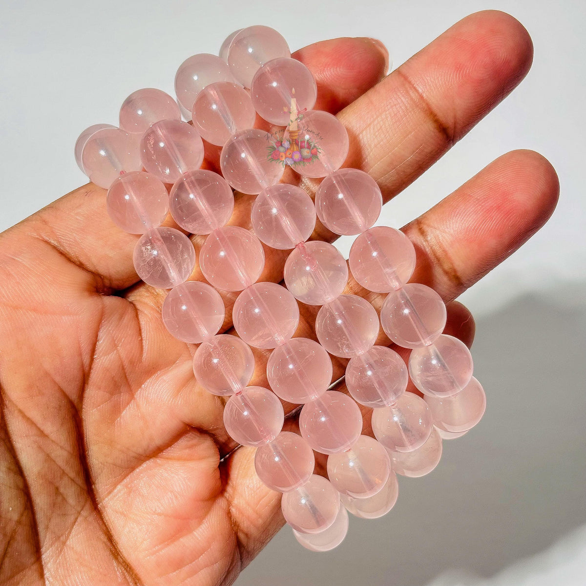 Mozambique Rose Quartz Crystal Stretch Bracelet: Stone for Love