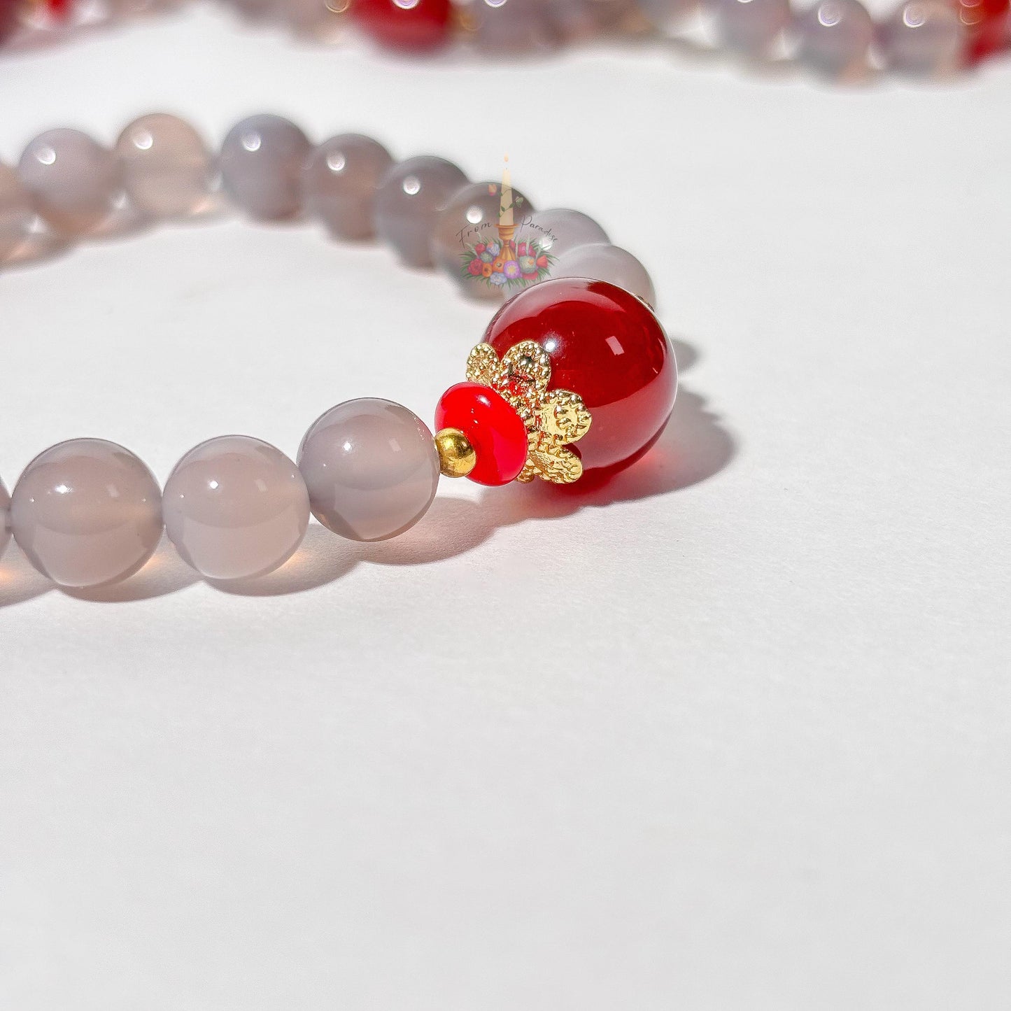Red Agate Purple Agate Artisan Bracelet
