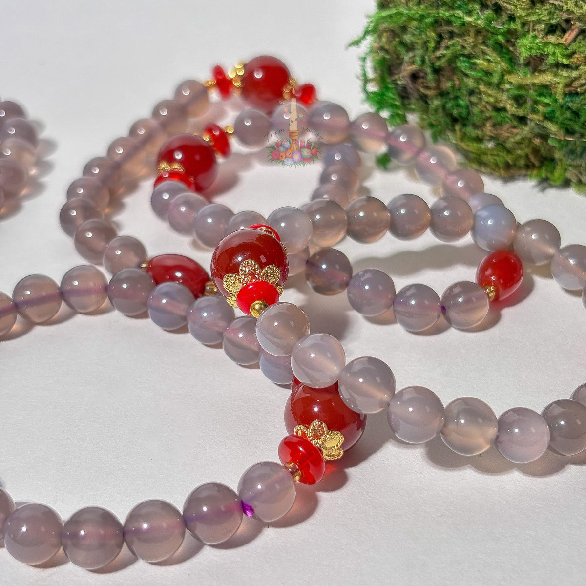 Red Agate Purple Agate Artisan Bracelet