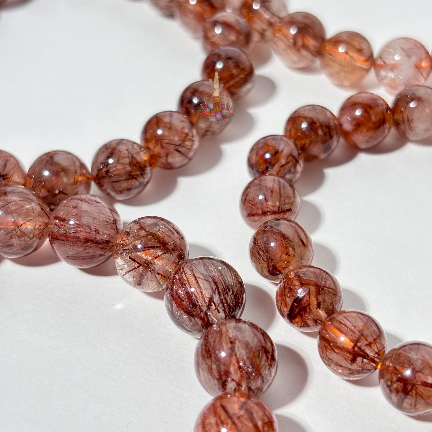 Copper Rutile Quartz Crystal Stretch Bracelet: Stone for Motivation and Energetic Movement