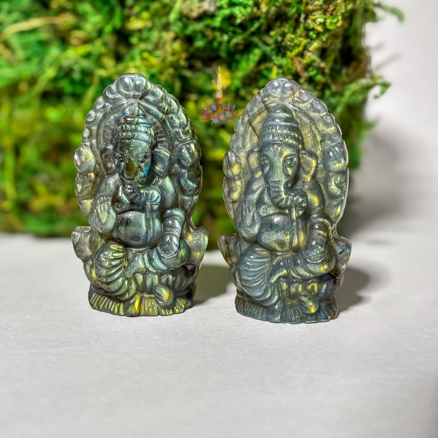 Ganesha Statue Pink Opal Crystal Carving: The Remover of Obstacles, God of New Beginnings, Wisdom, and Success
