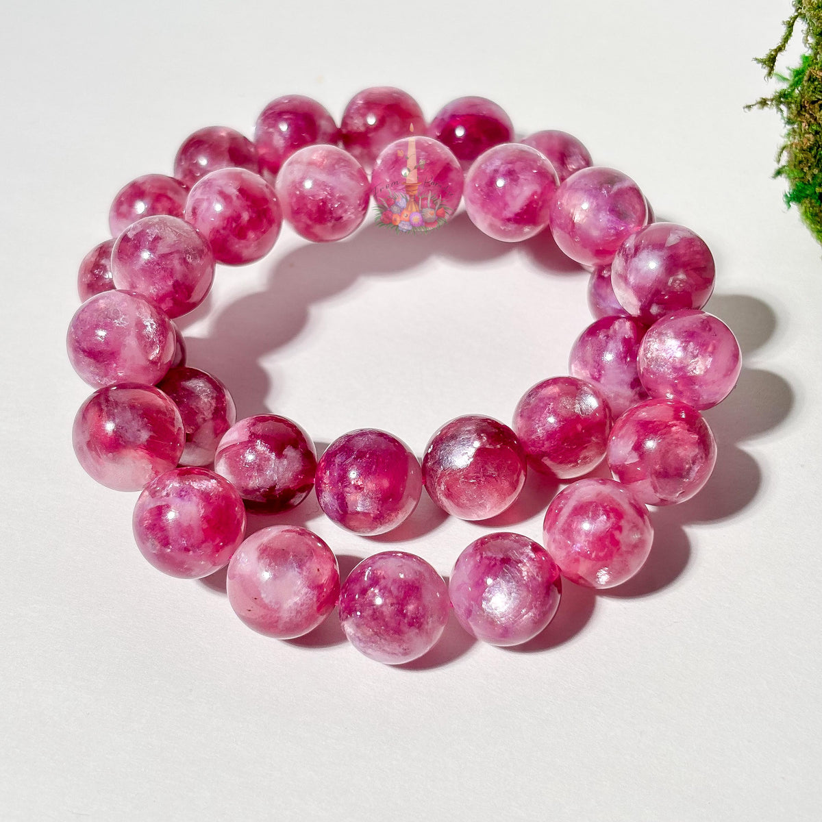 Purple Mica Lepidolite Crystal Stretch Bracelet, Mica in Quartz Crystal Bracelet, Lepidolite Mica in Clear Quartz Bracelet, 13mm