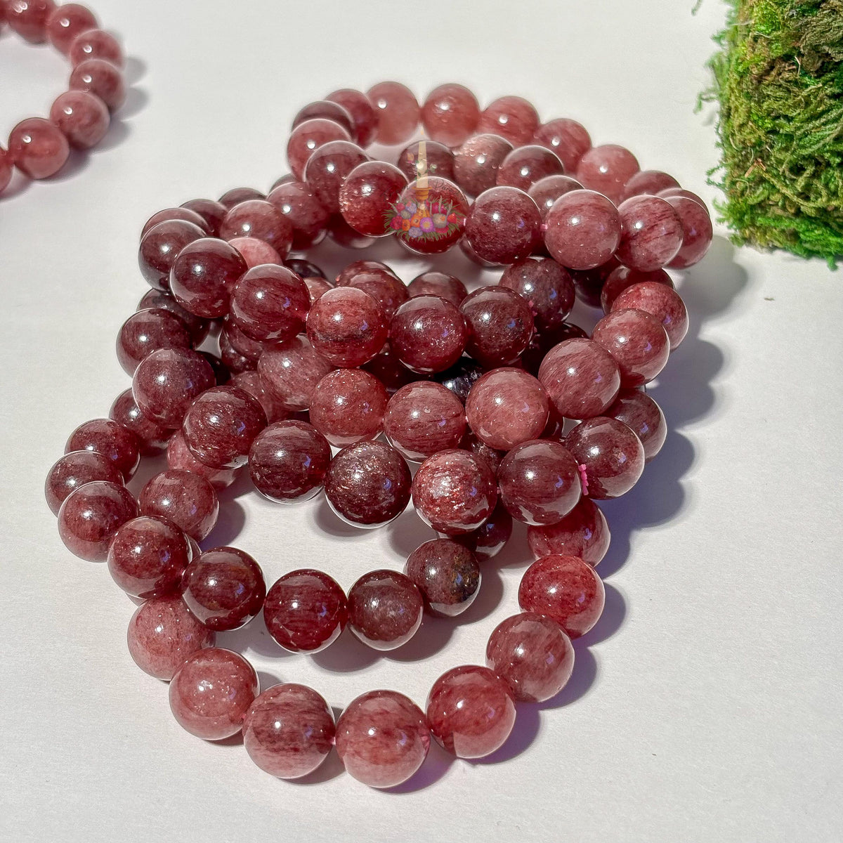 Strawberry Quartz Crystal Stretch Bracelet, Stone for 8mm 9mm 10mm 12