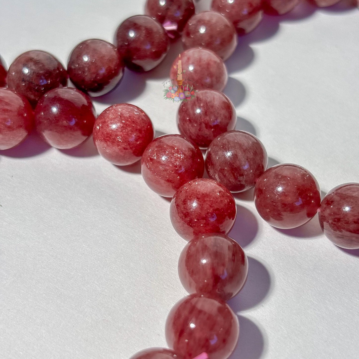 Strawberry Quartz Crystal Stretch Bracelet, Stone for 8mm 9mm 10mm 12