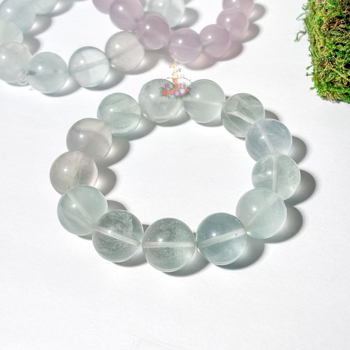 Clear Fluorite Crystal Bracelet, Stone for Focus, 13mm 16mm