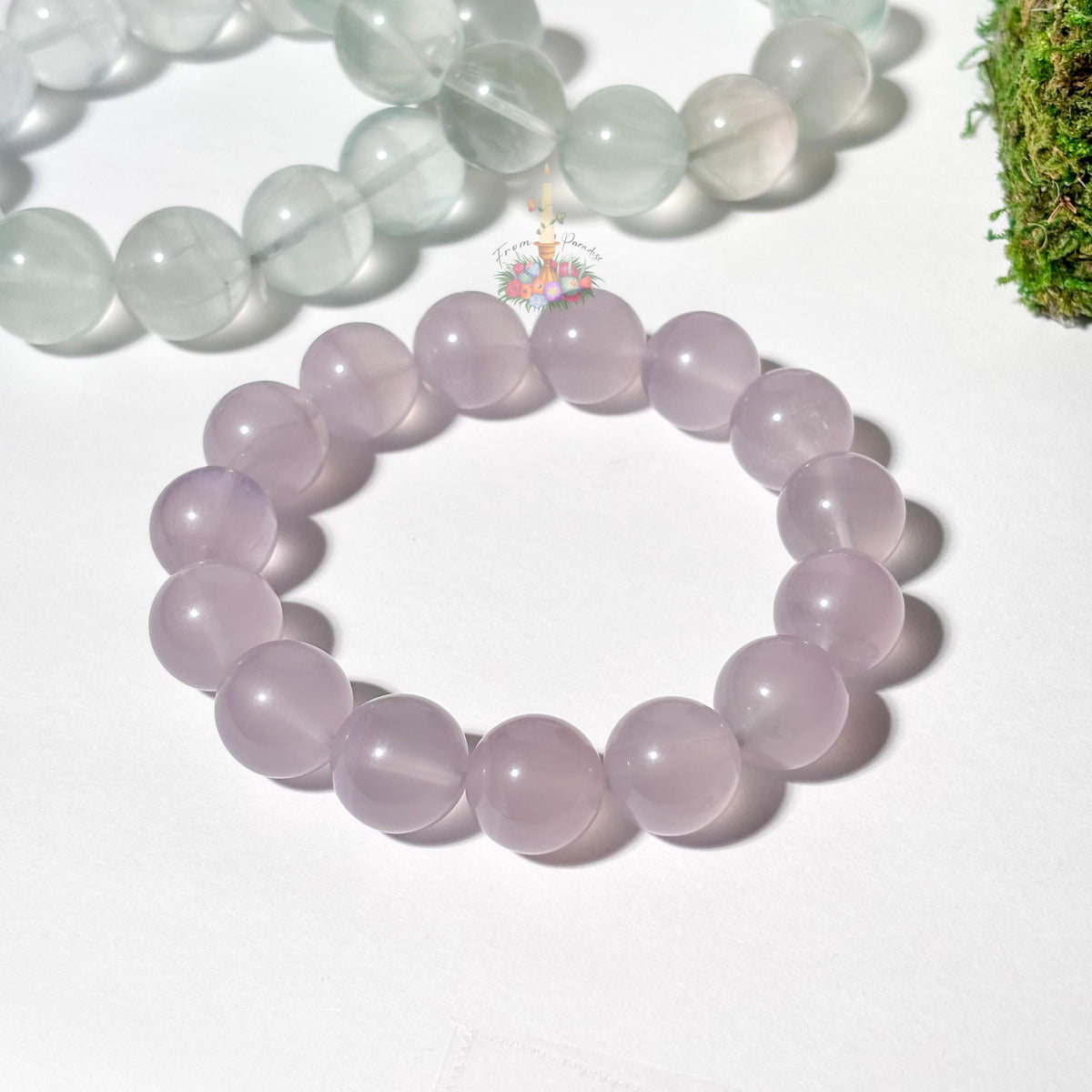 Clear Fluorite Crystal Bracelet, Stone for Focus, 13mm 16mm