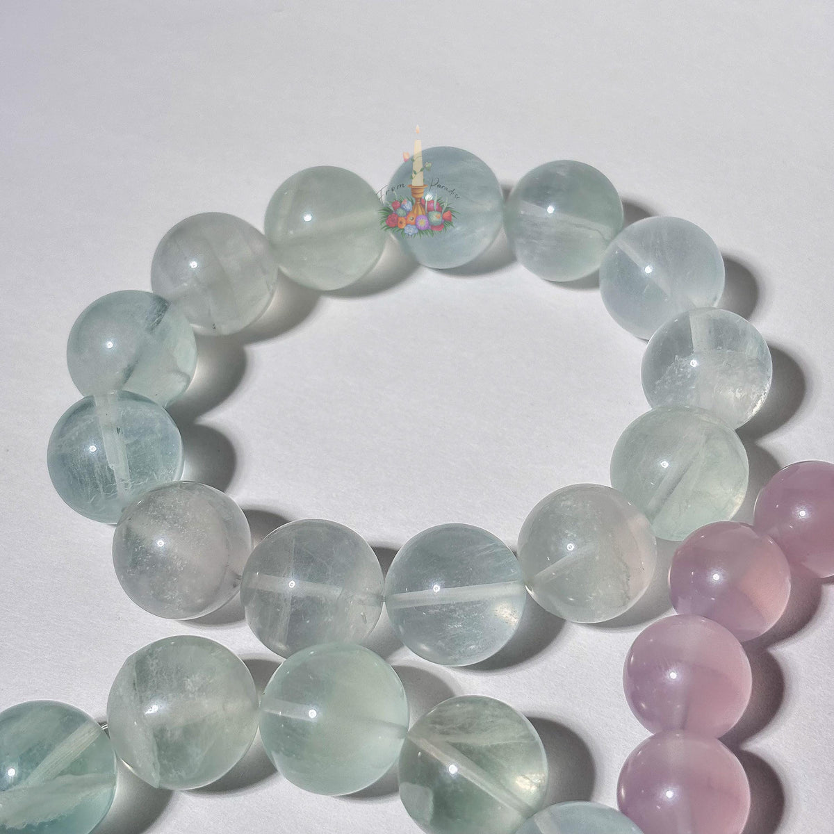 Clear Fluorite Crystal Bracelet, Stone for Focus, 13mm 16mm