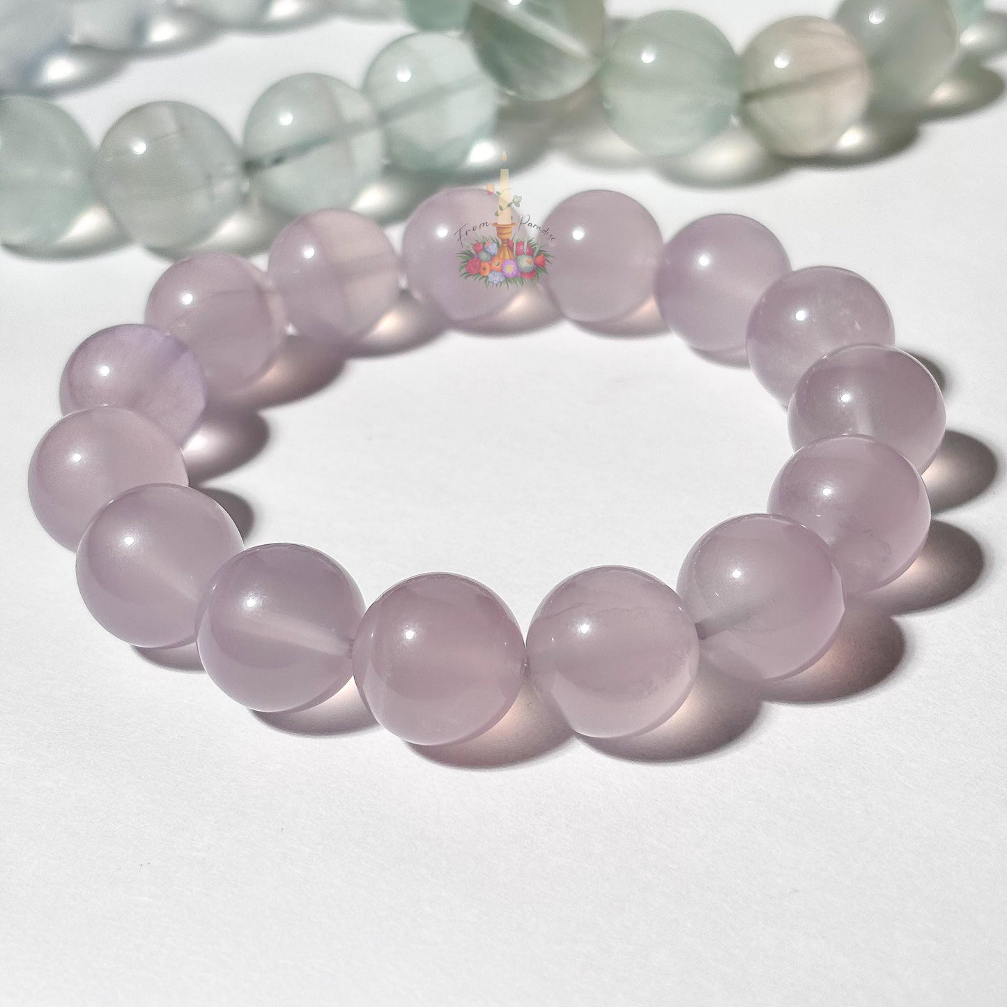 Clear Fluorite Crystal Bracelet, Stone for Focus, 13mm 16mm