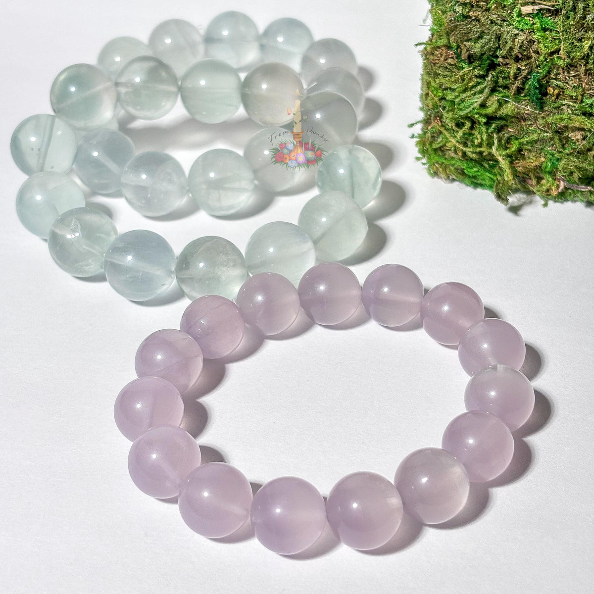 Clear Fluorite Crystal Bracelet, Stone for Focus, 13mm 16mm