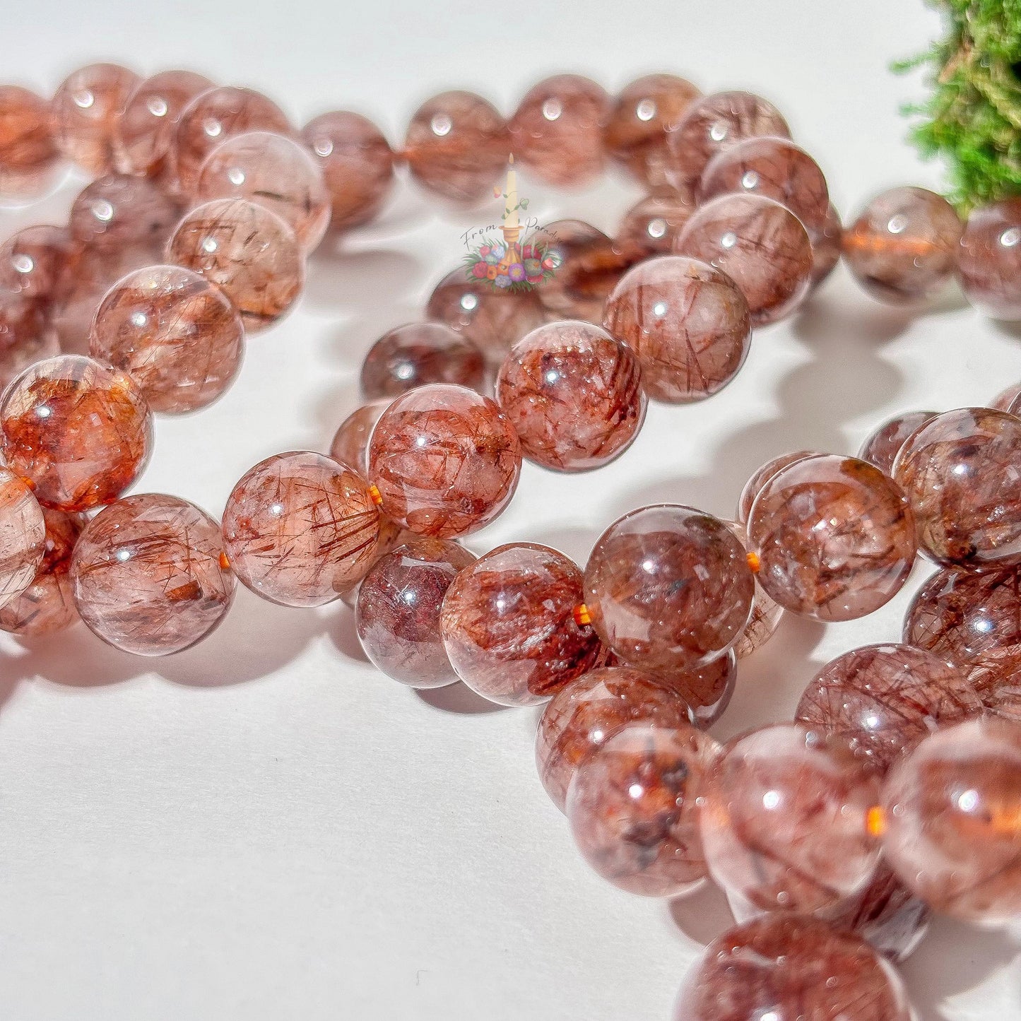 Copper Rutile Quartz Crystal Stretch Bracelet: Stone for Motivation and Energetic Movement