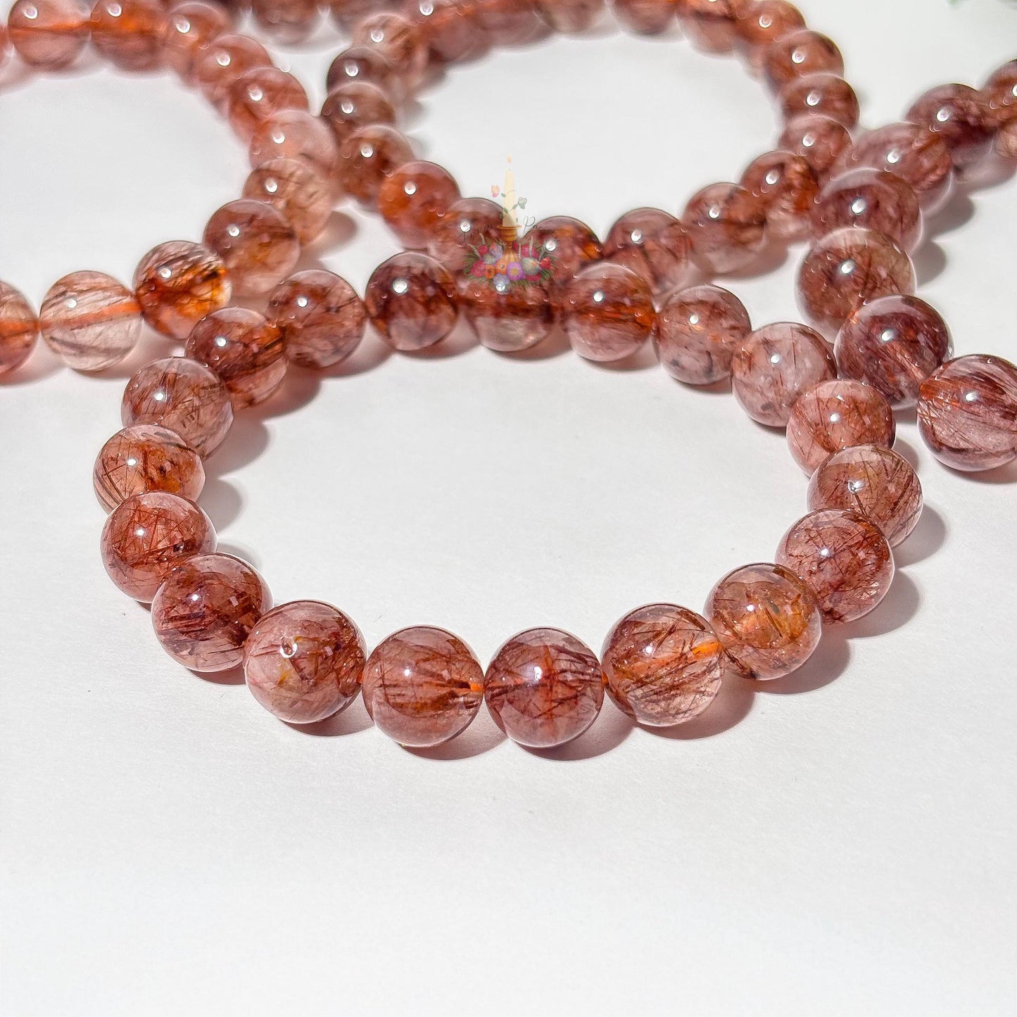 Copper Rutile Quartz Crystal Stretch Bracelet: Stone for Motivation and Energetic Movement