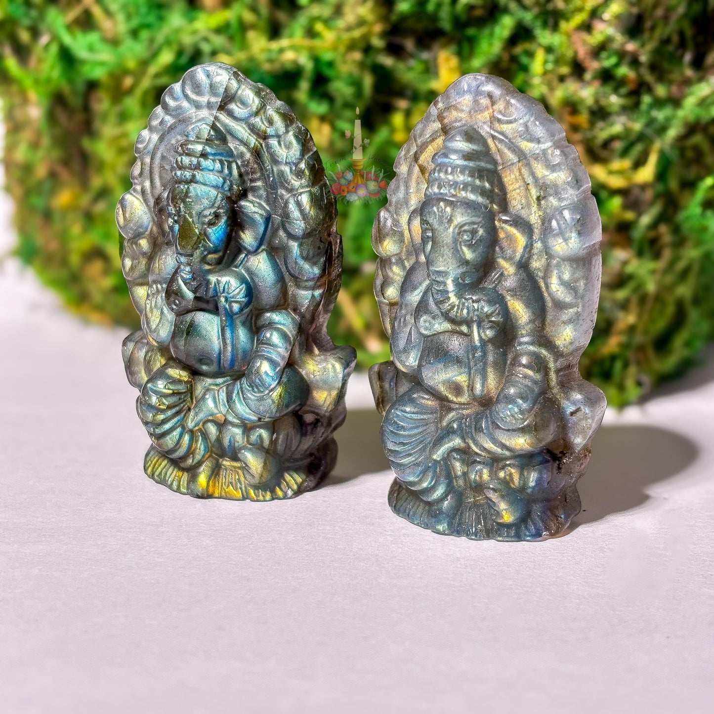 Ganesha Statue Pink Opal Crystal Carving: The Remover of Obstacles, God of New Beginnings, Wisdom, and Success