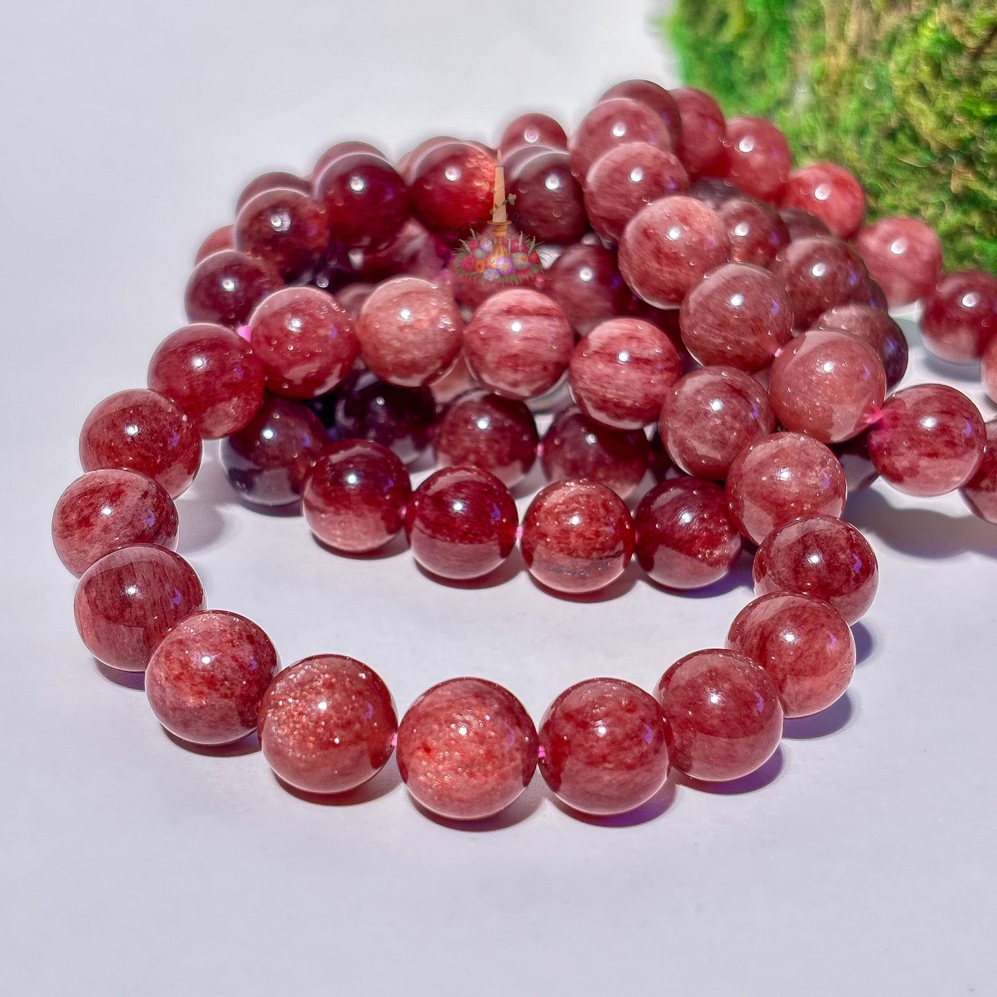 Strawberry Quartz Crystal Stretch Bracelet, Stone for 8mm 9mm 10mm 12