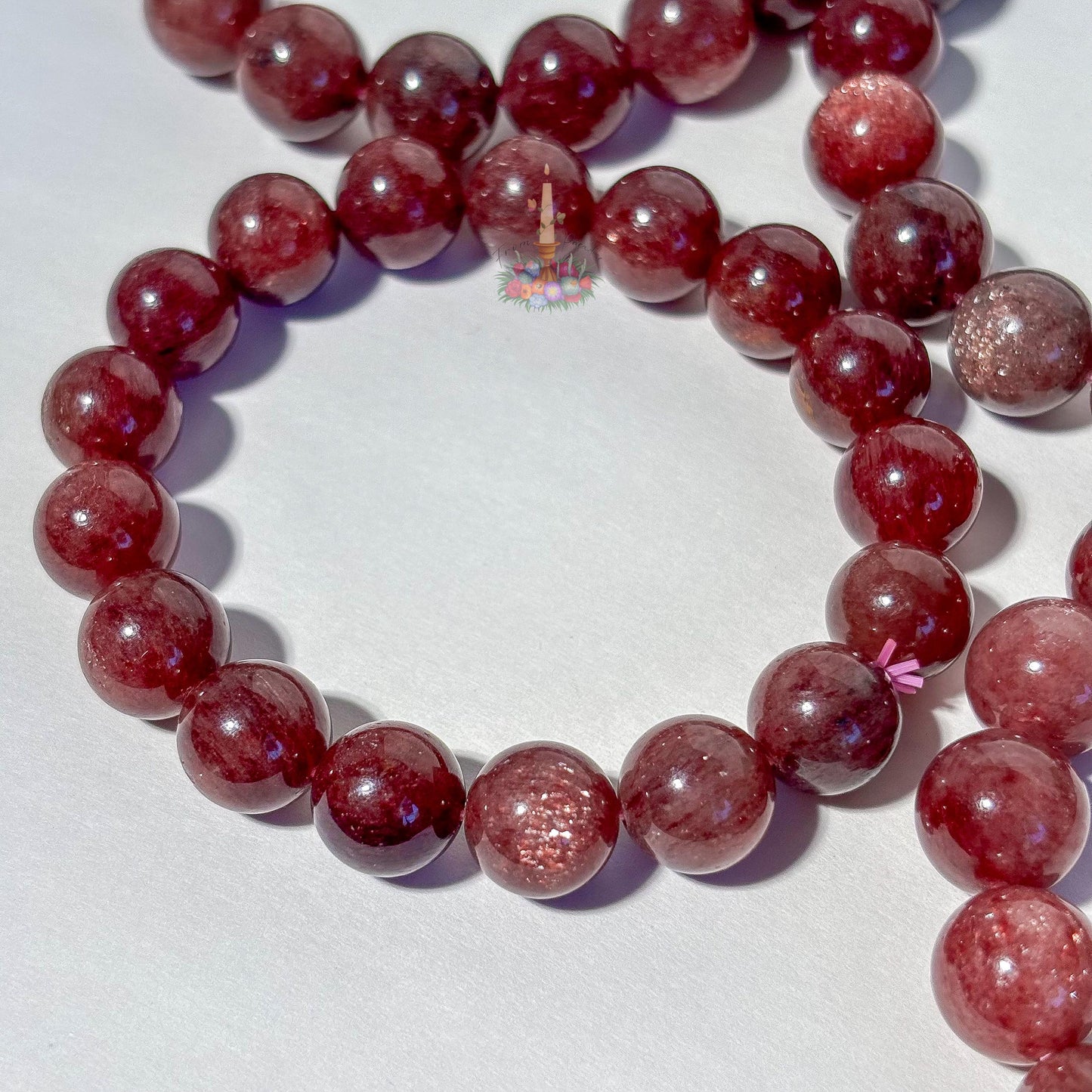 Strawberry Quartz Crystal Stretch Bracelet, Stone for 8mm 9mm 10mm 12