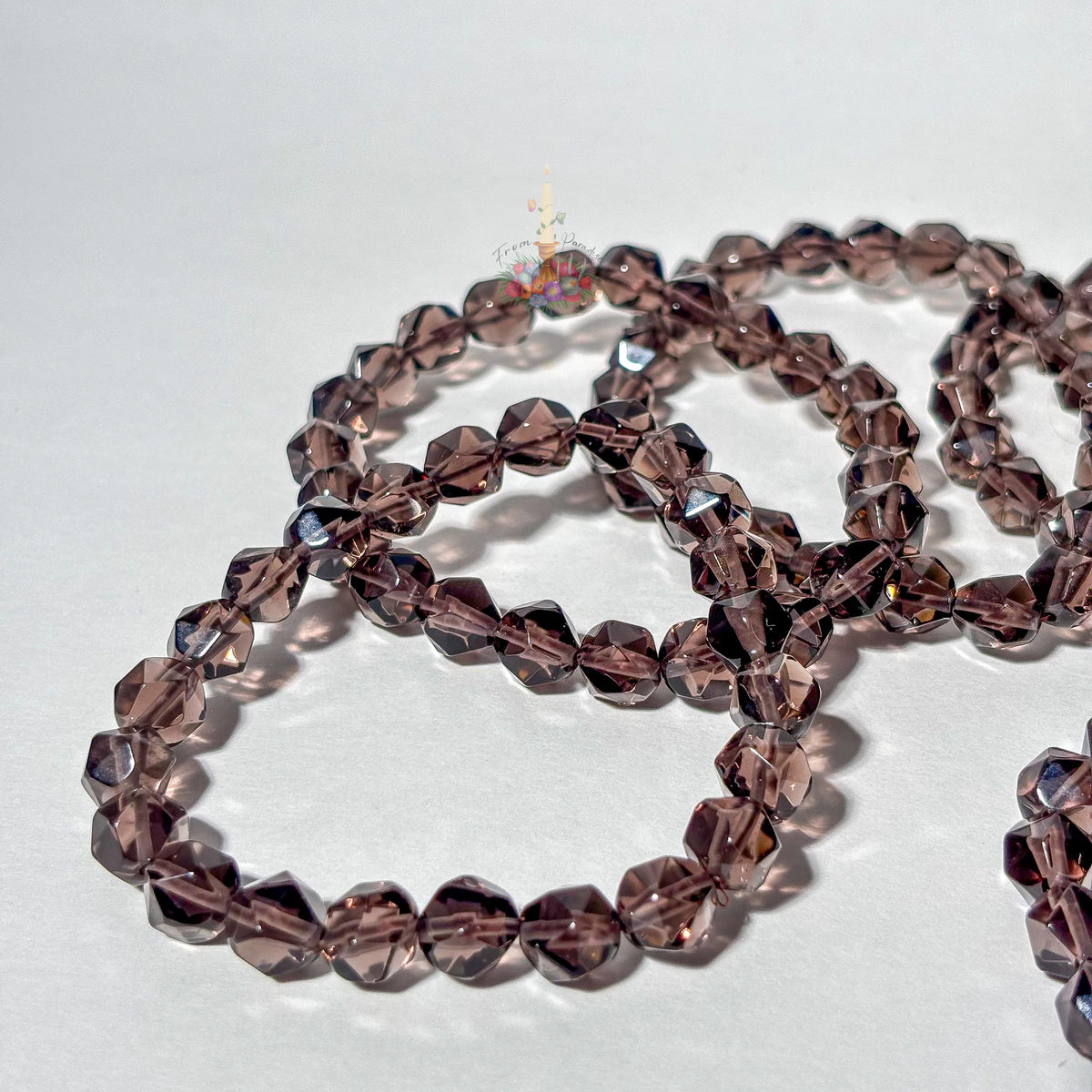 Smoky Quartz Faceted Crystal Bracelet