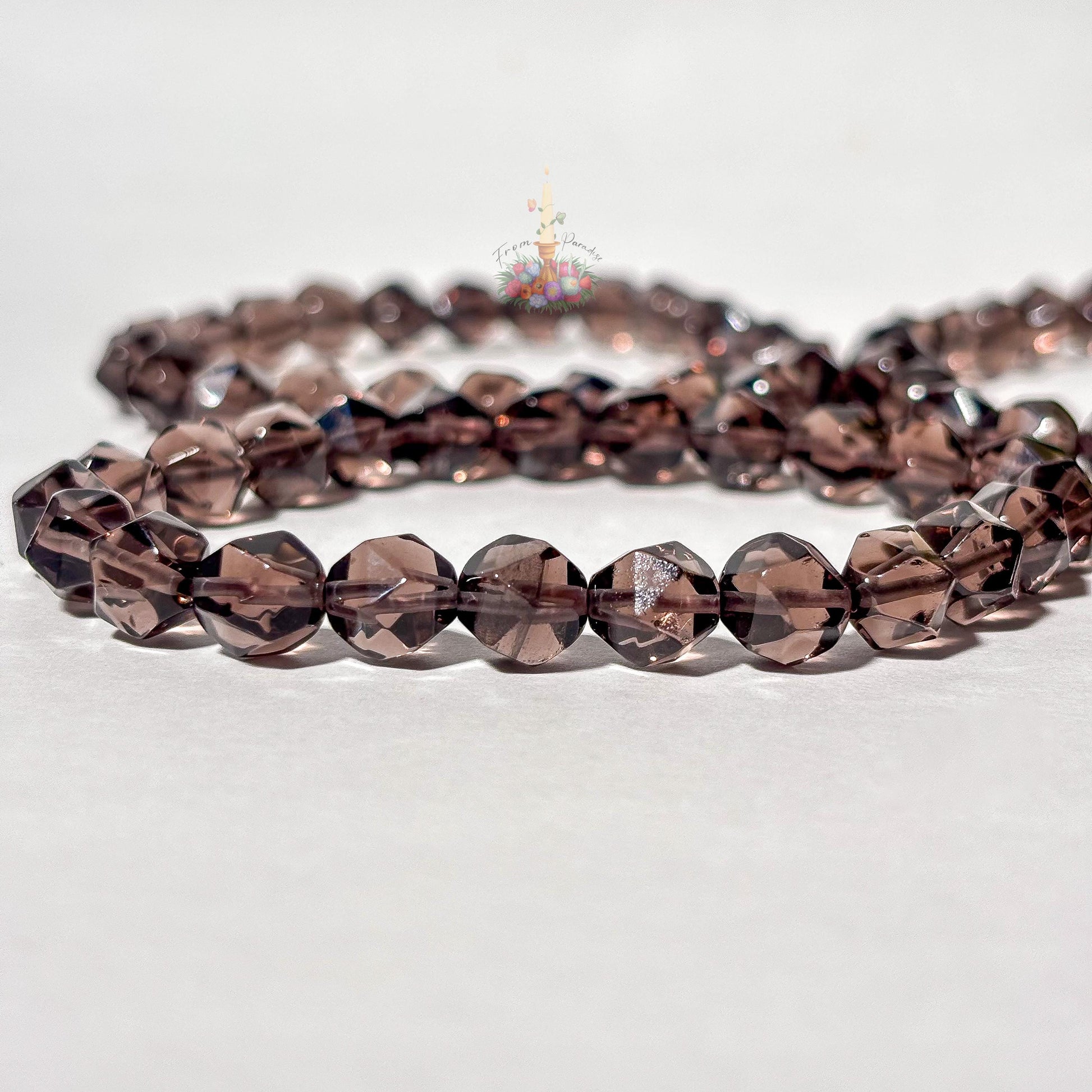 Smoky Quartz Faceted Crystal Bracelet
