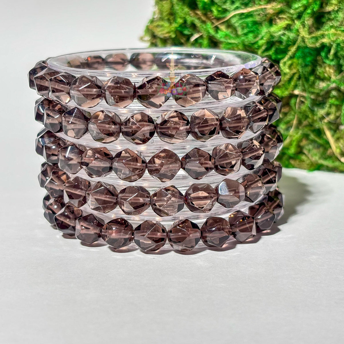 Smoky Quartz Faceted Crystal Bracelet