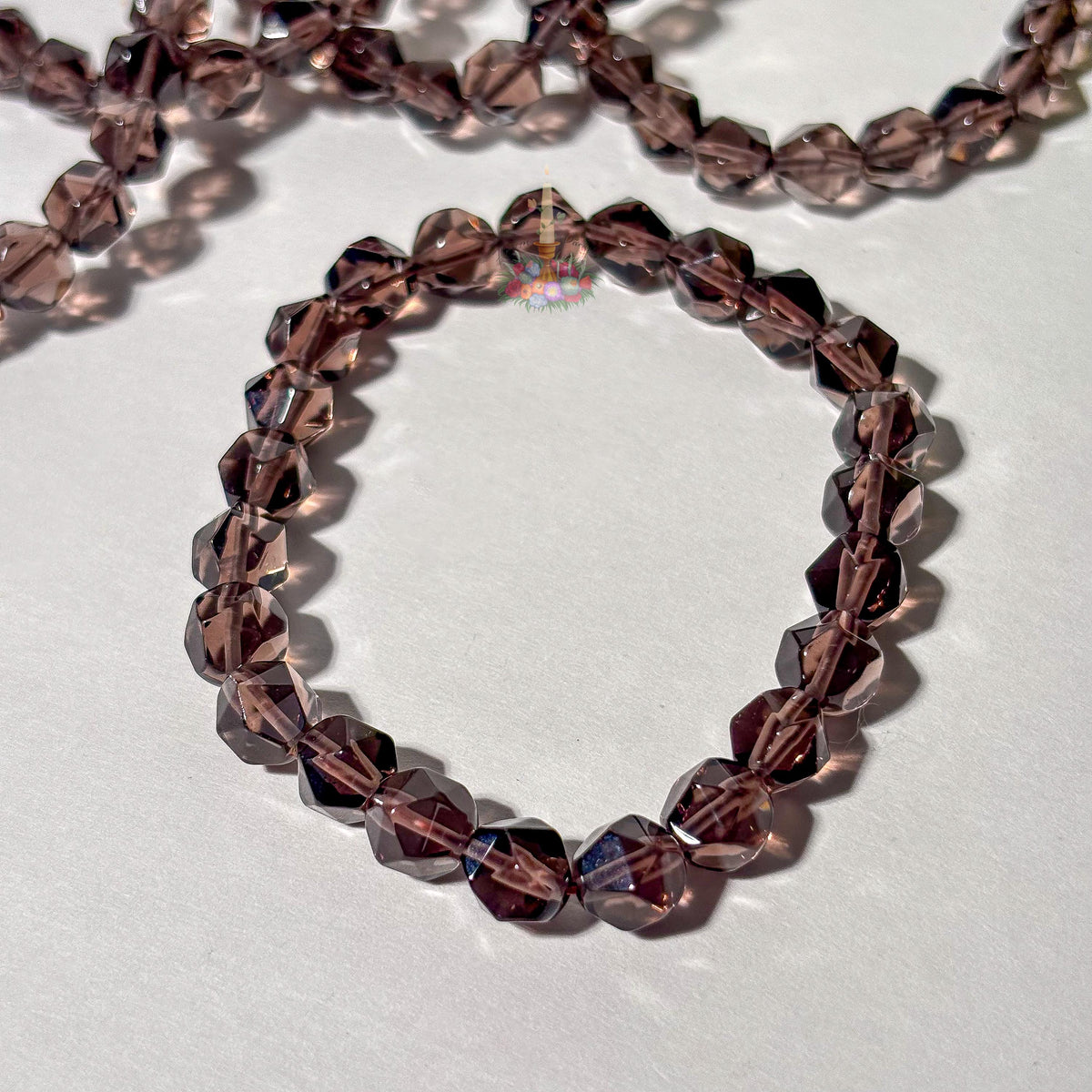 Smoky Quartz Faceted Crystal Bracelet