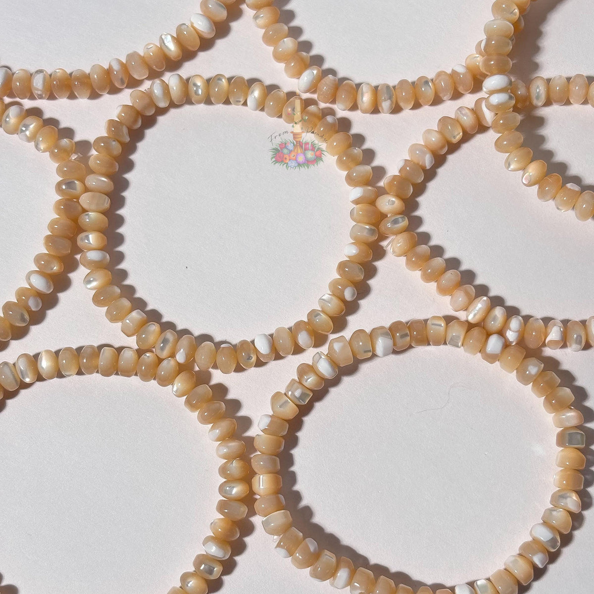 Mother of Pearl Shell Stretch Bracelet, 4.5mm