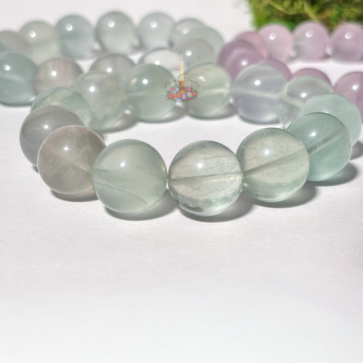 Clear Fluorite Crystal Bracelet, Stone for Focus, 13mm 16mm