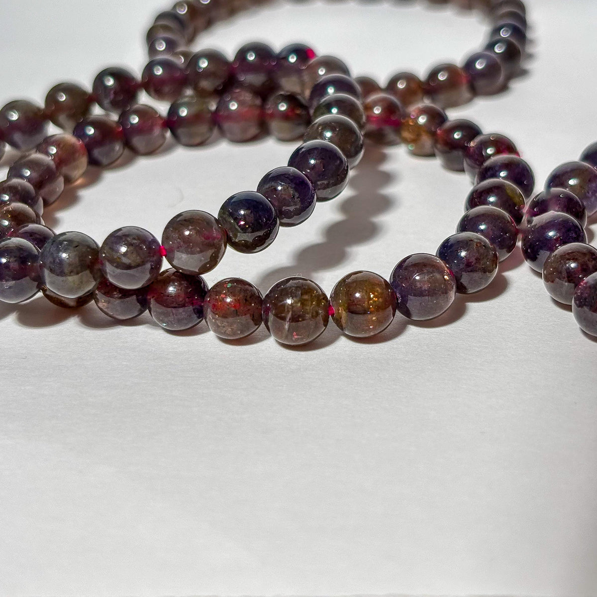 Bloodshot Iolite Sunstone Crystal Bracelet