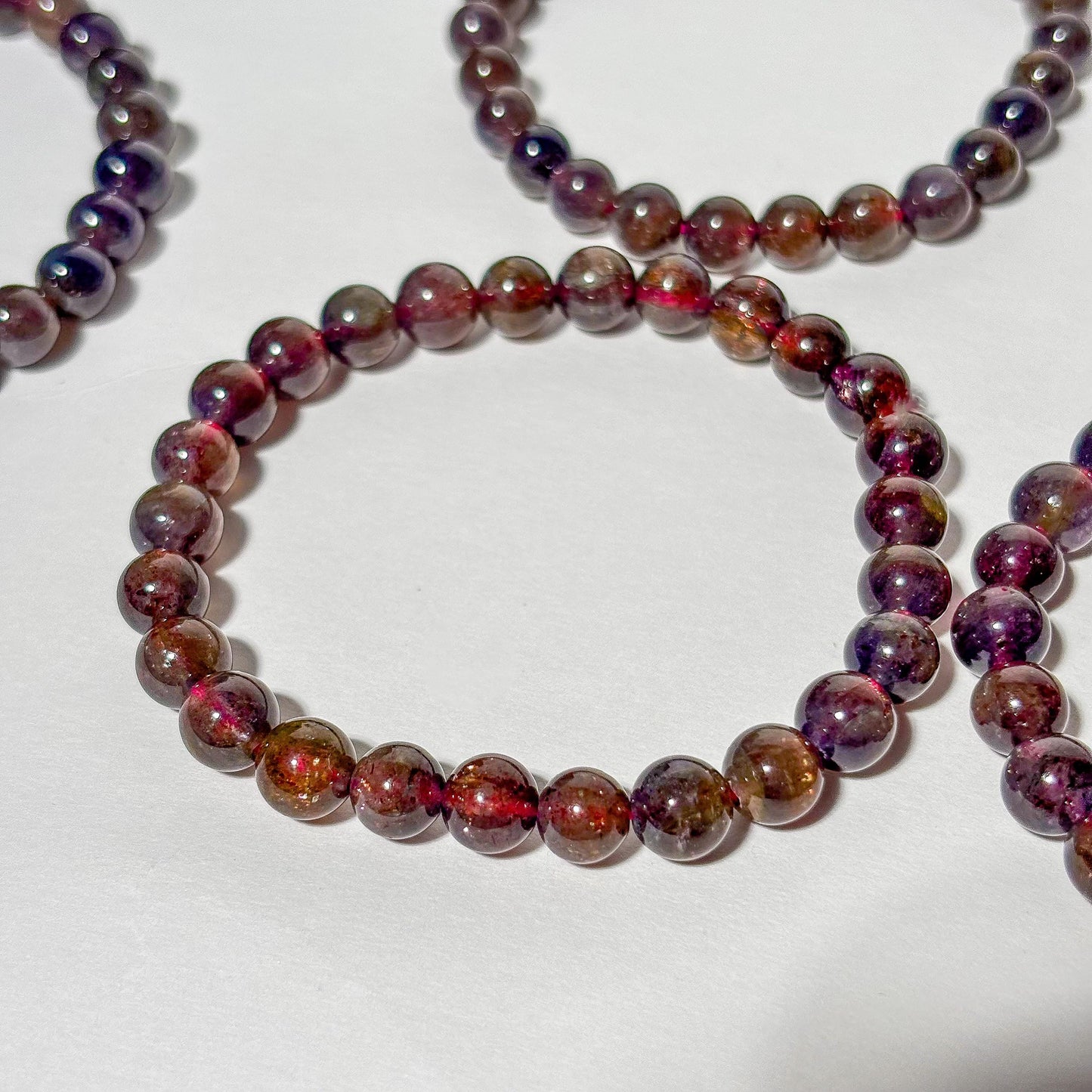 Bloodshot Iolite Sunstone Crystal Bracelet