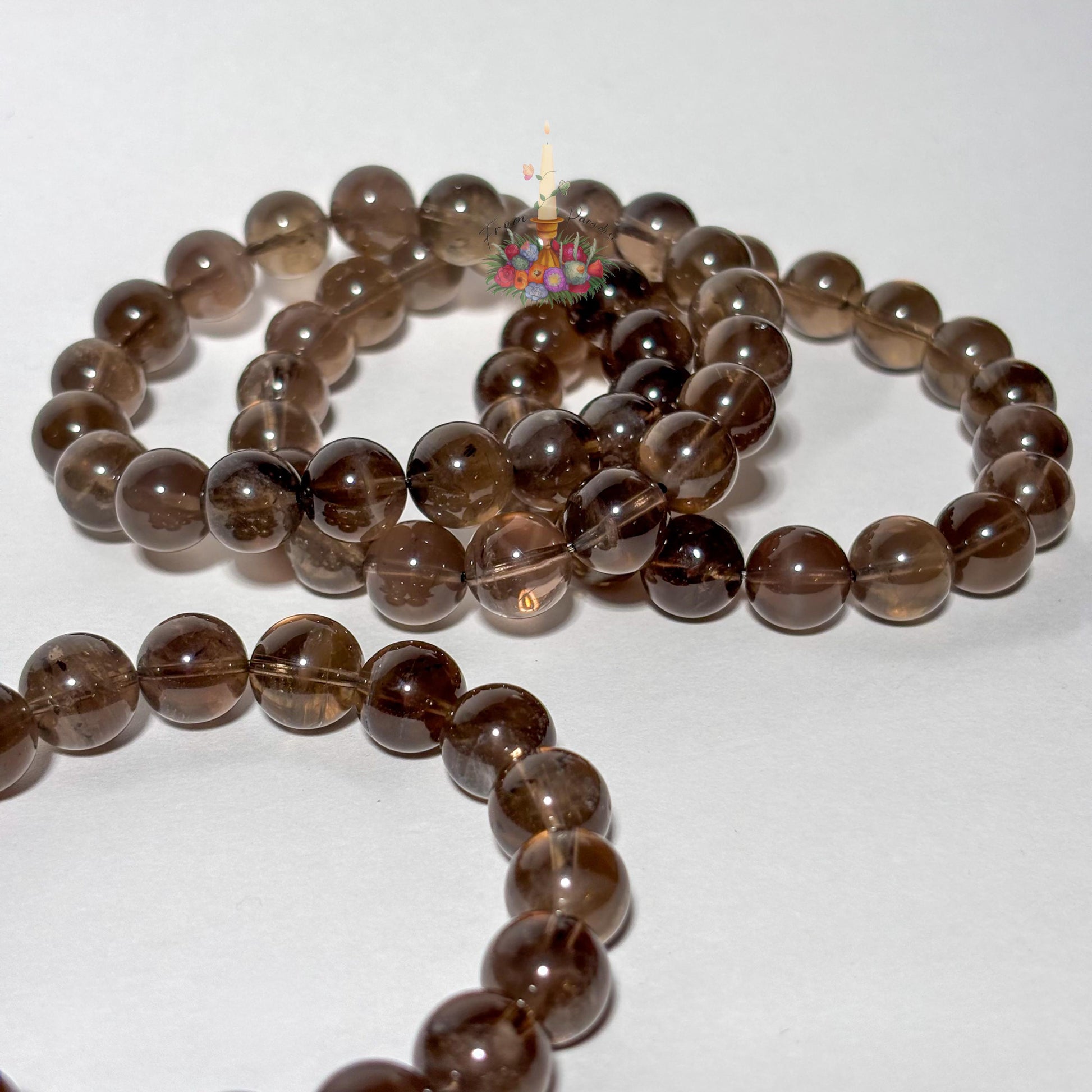 Natural Smoky Quartz Beaded Crystal Bracelet
