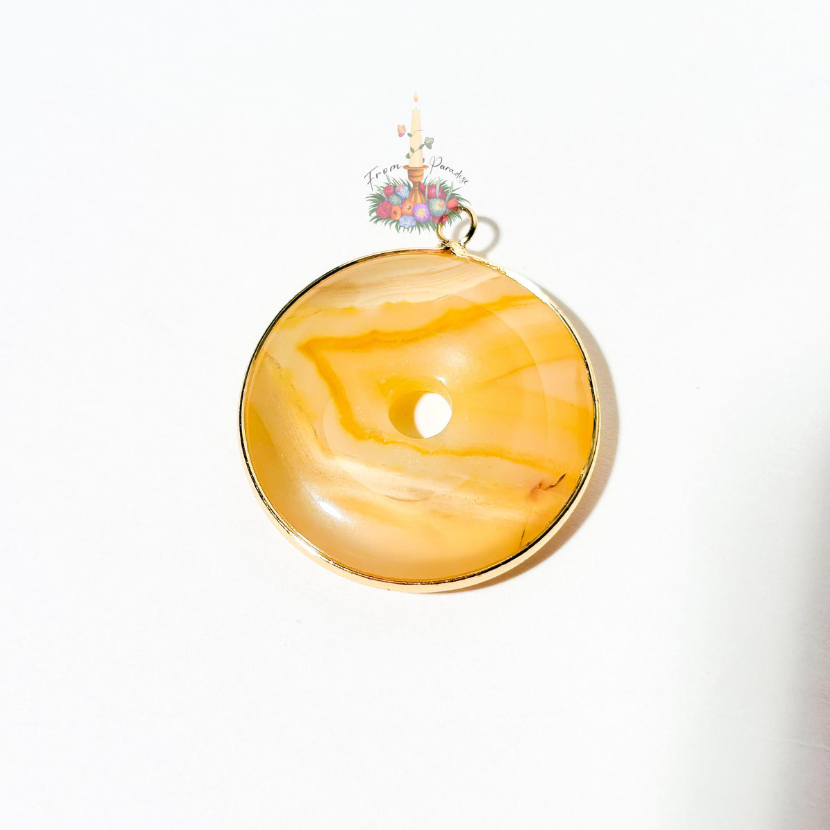 Banded Agate Donut Pendant