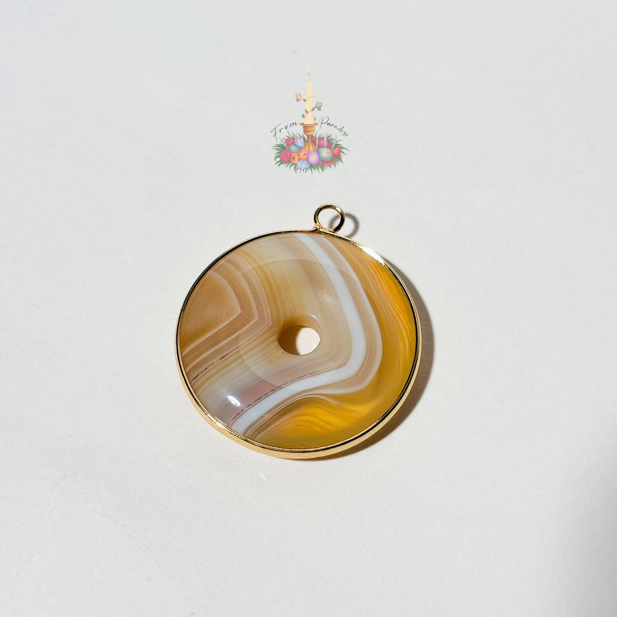 Banded Agate Donut Pendant