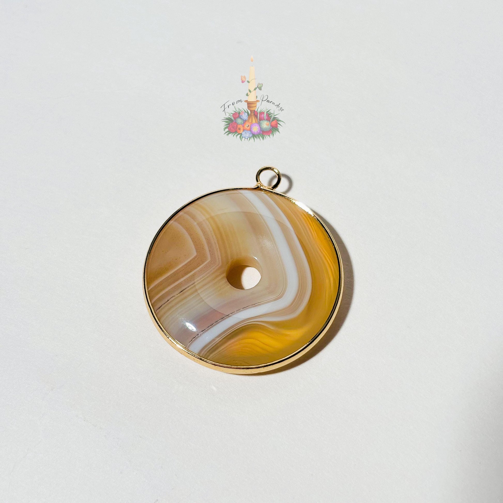 Banded Agate Donut Pendant
