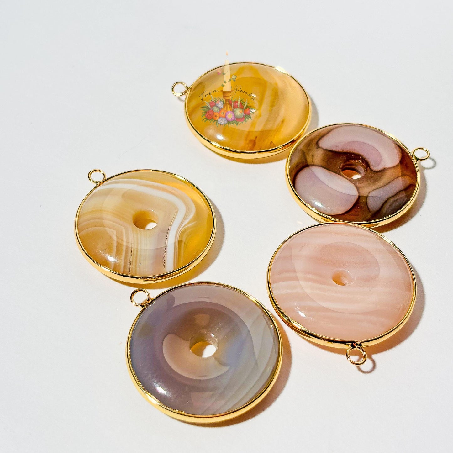 Banded Agate Donut Pendant
