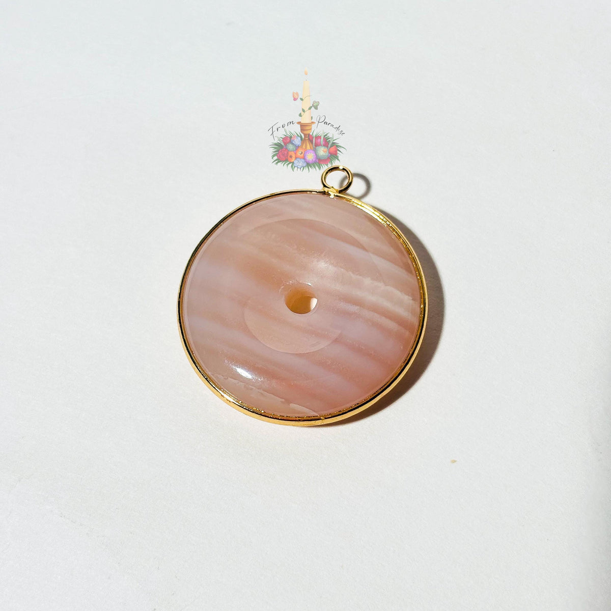 Banded Agate Donut Pendant