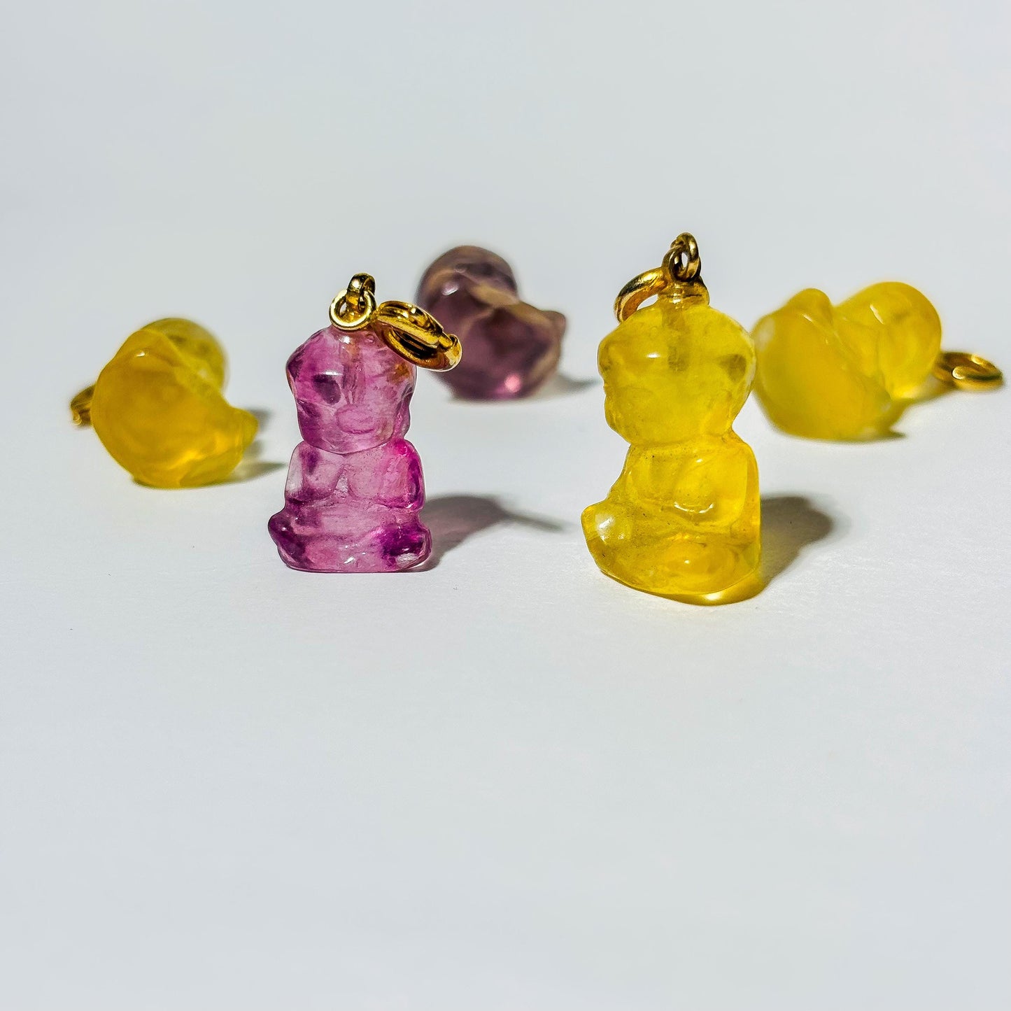 Fluorite Buddha Charm for Bracelet - Healing Crystal Jewelry